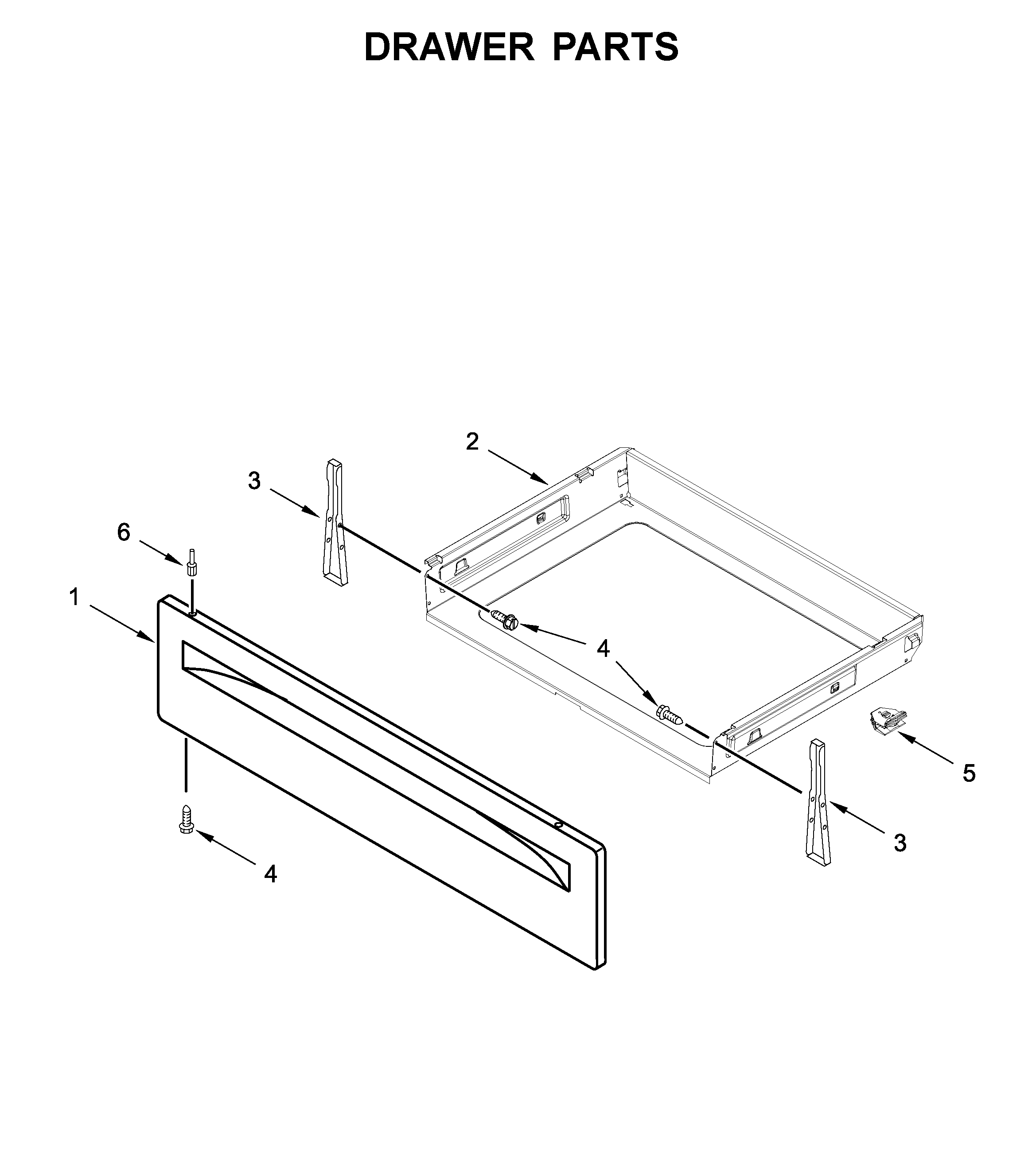 Whirlpool WFG525S0JT0 drawer parts diagram
