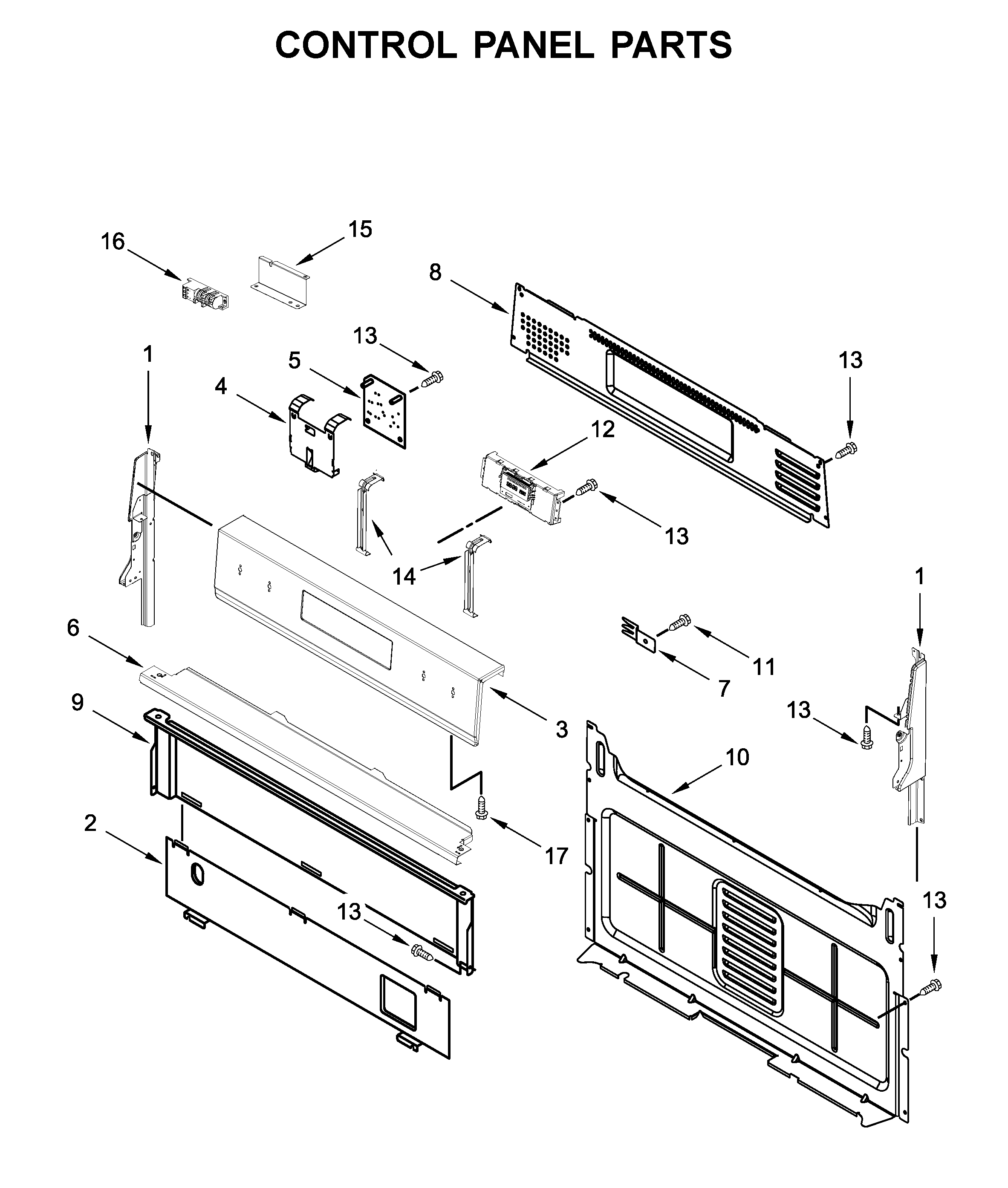 Whirlpool WFG535S0JV0 control panel parts diagram
