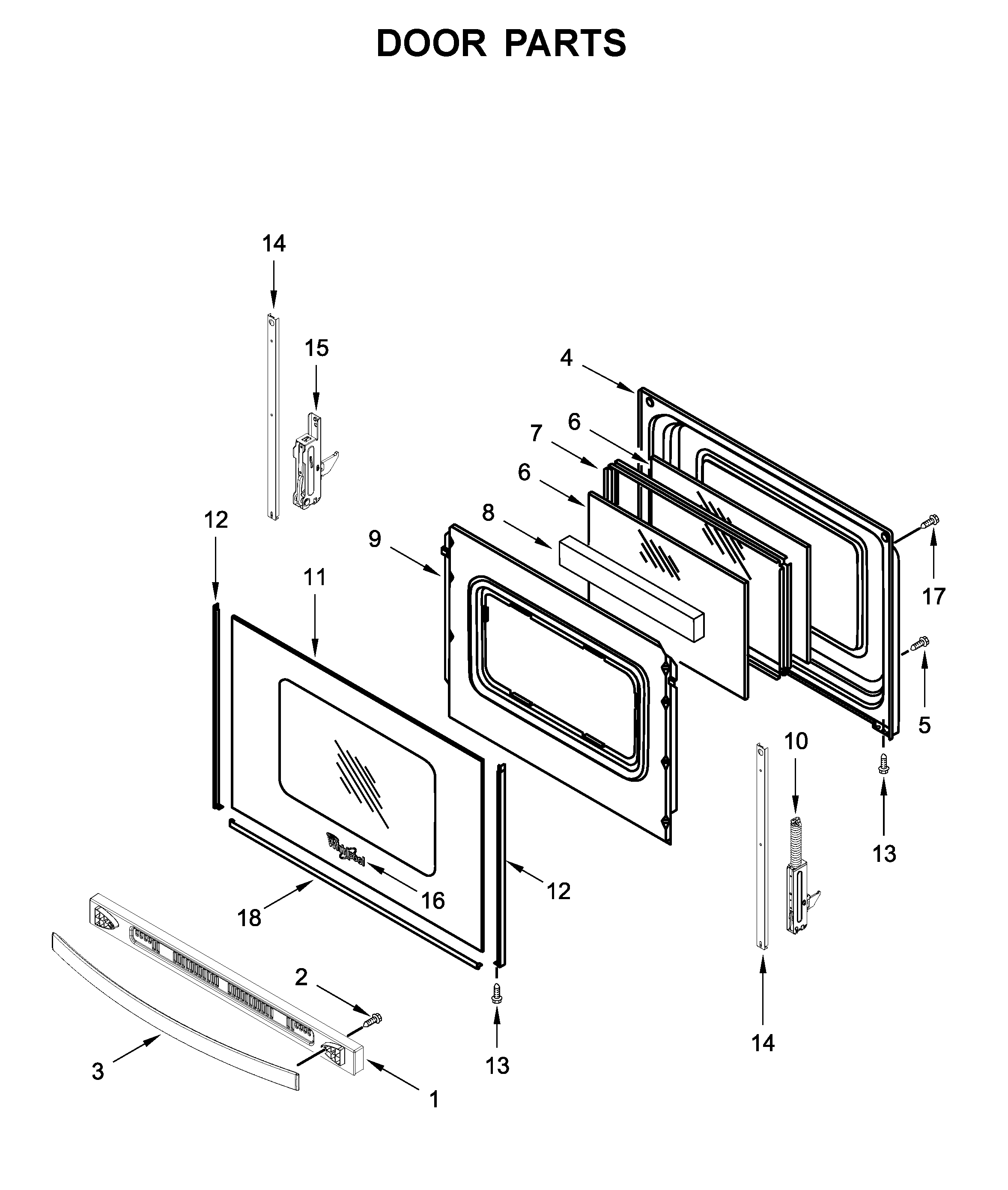 Whirlpool WFG535S0JV0 door parts diagram