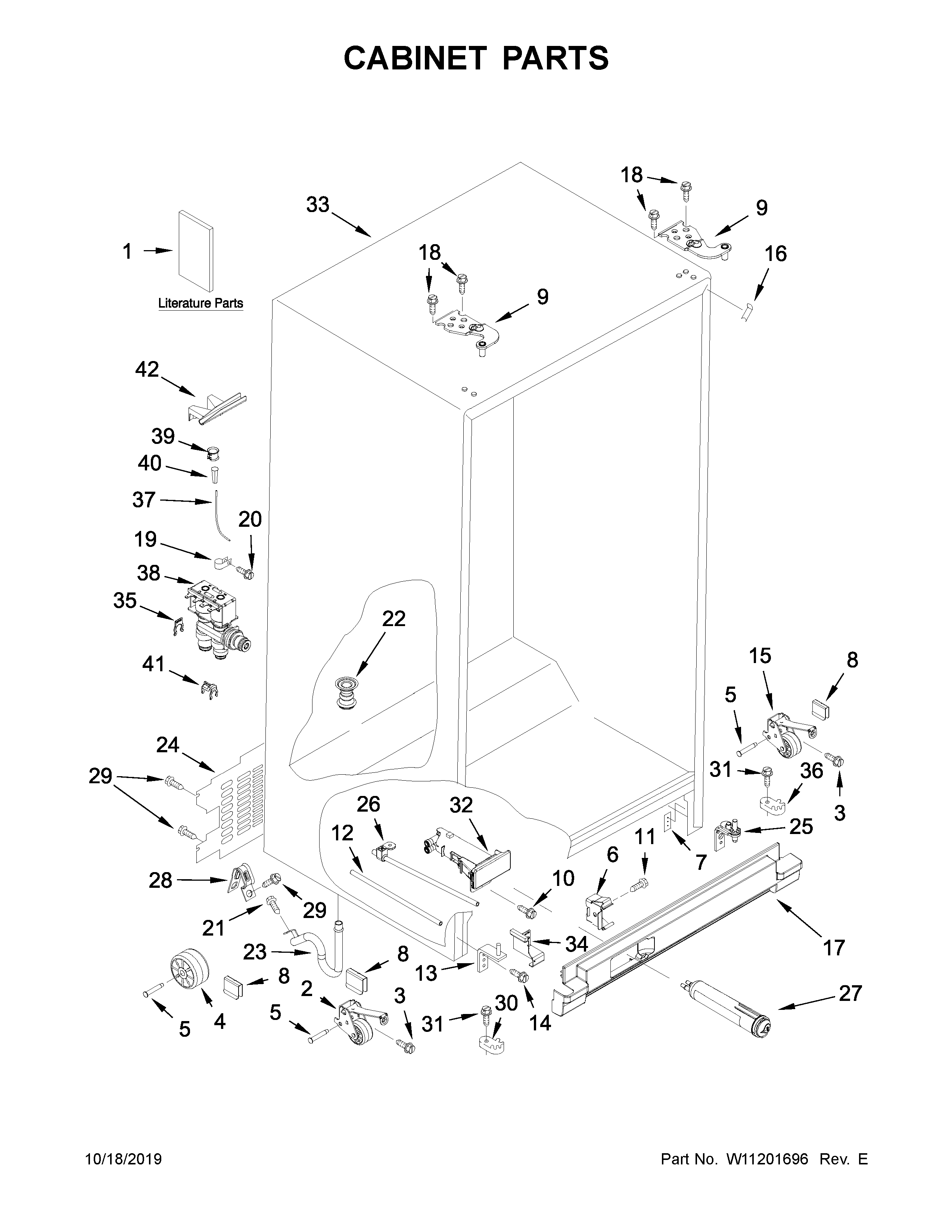 Amana ASI2575GRS00 cabinet parts diagram