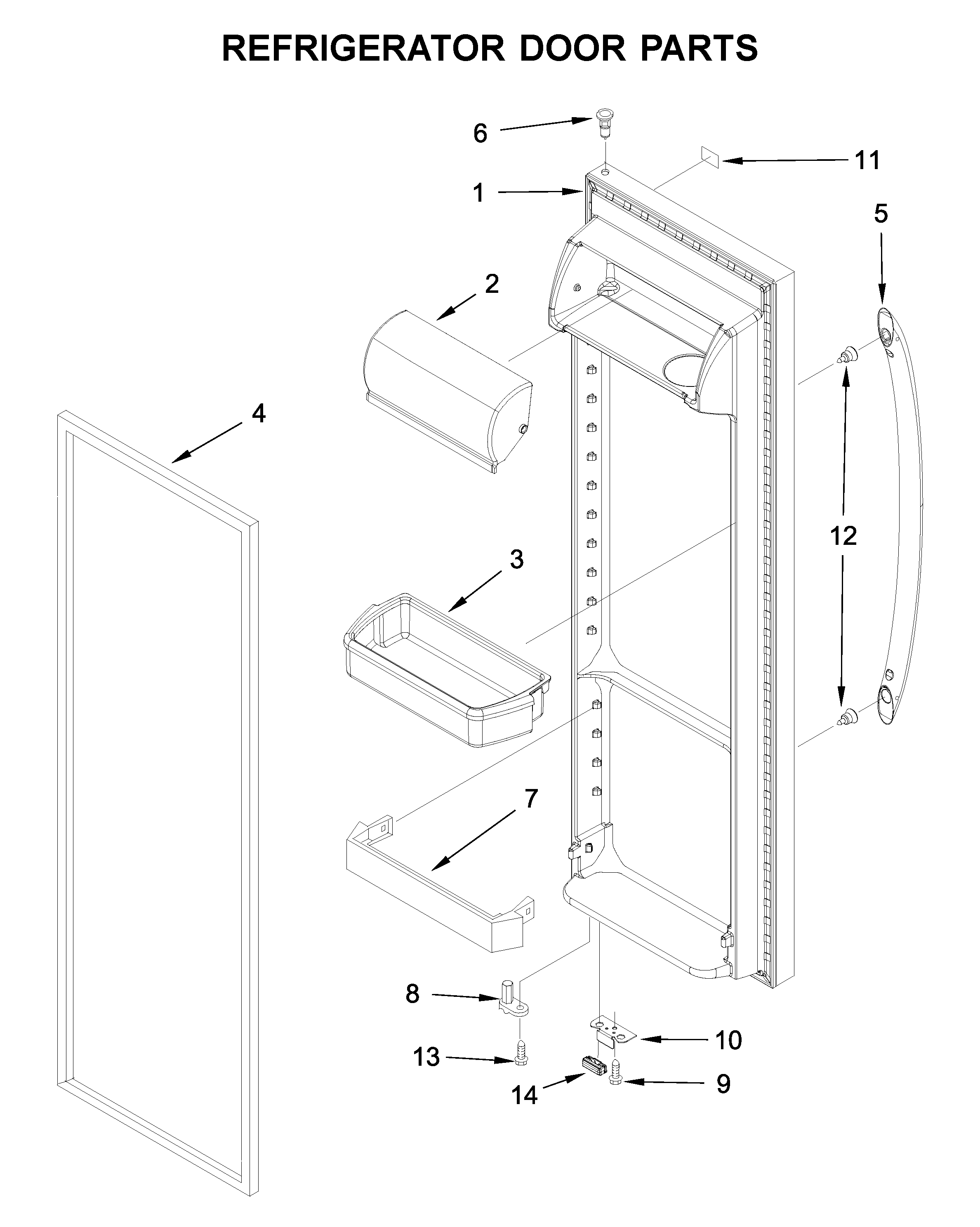 Amana ASI2575GRS00 refrigerator door parts diagram