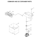 Maytag MFT2772HEZ00 icemaker and ice container parts diagram