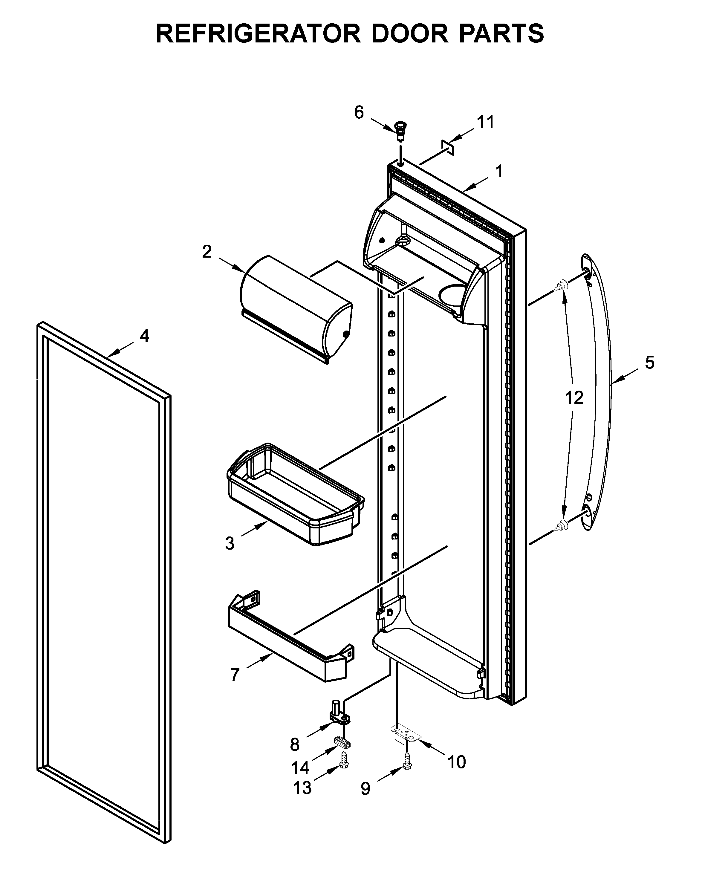 Whirlpool WRS311SDHM01 refrigerator door parts diagram