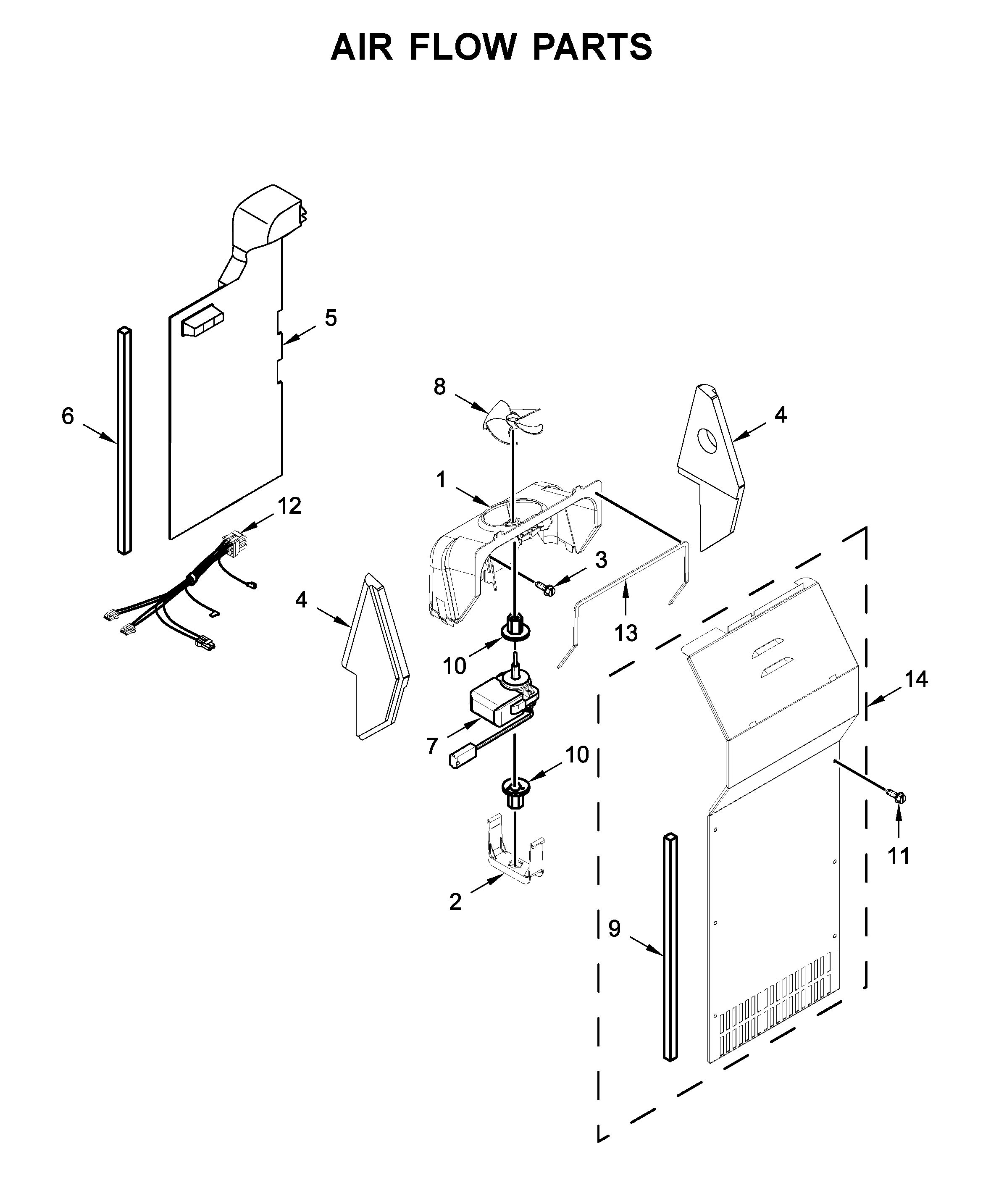 Whirlpool WRS311SDHM01 air flow parts diagram