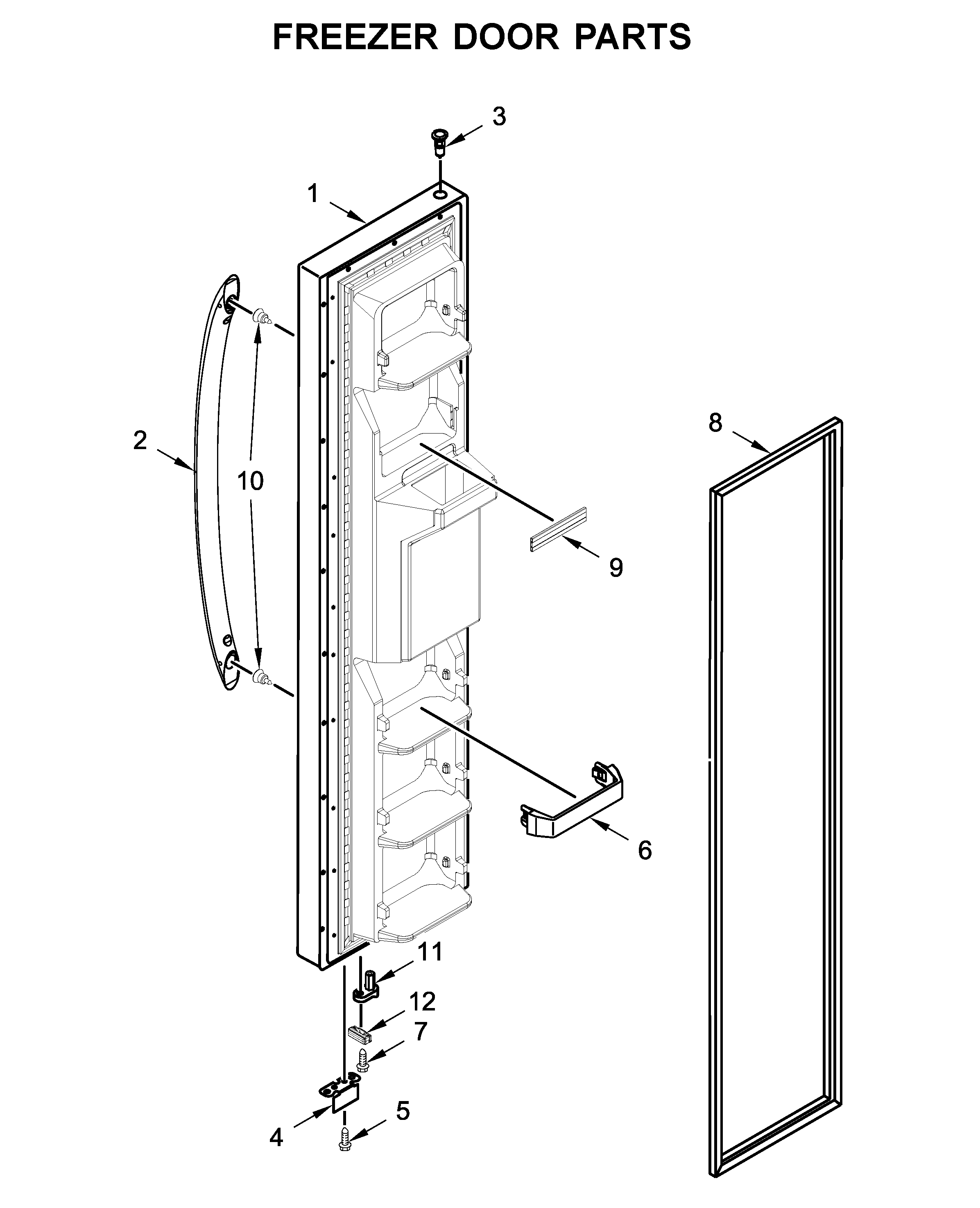 Whirlpool WRS311SDHM02 freezer door parts diagram