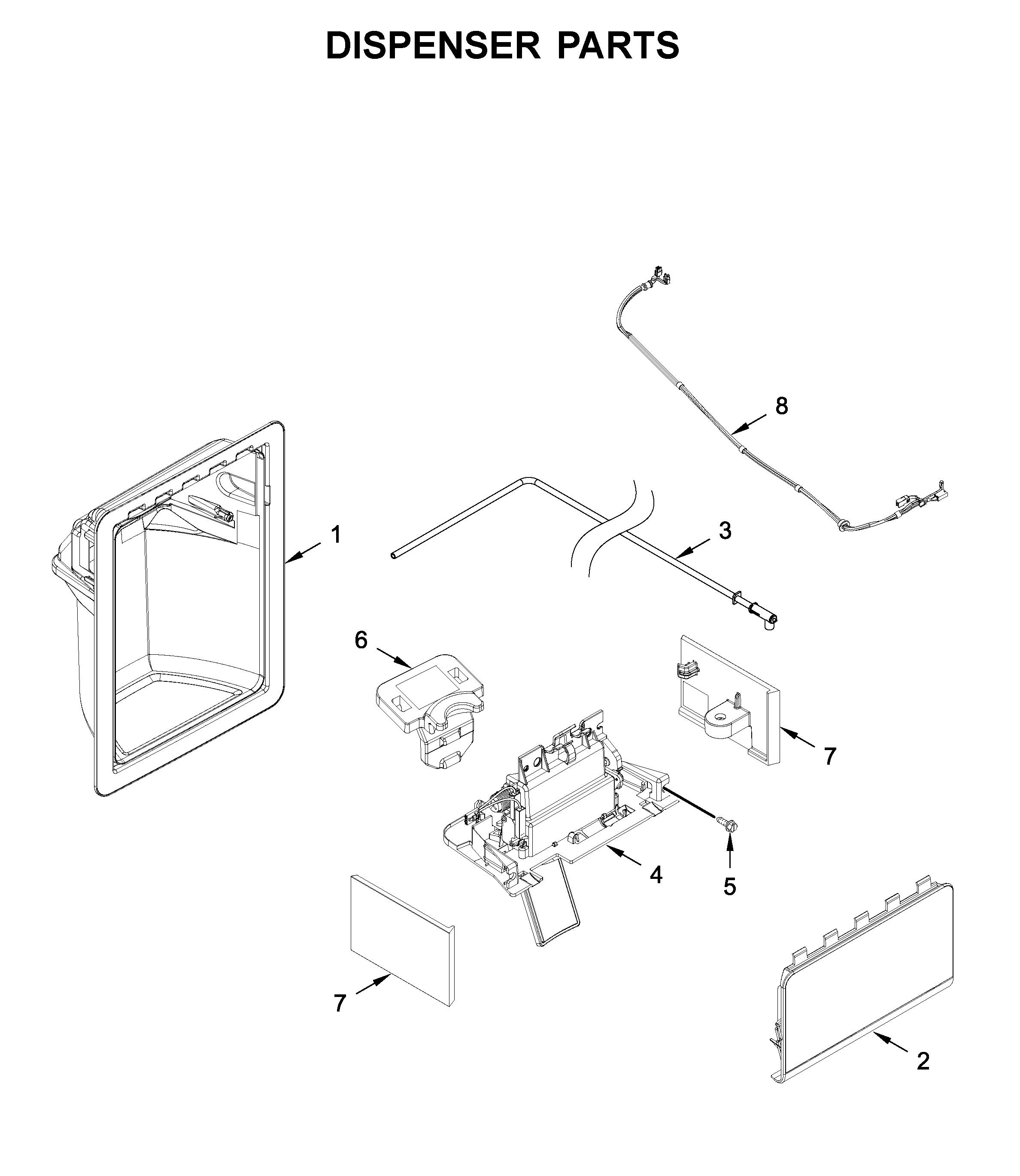 Whirlpool WRS311SDHM02 dispenser parts diagram