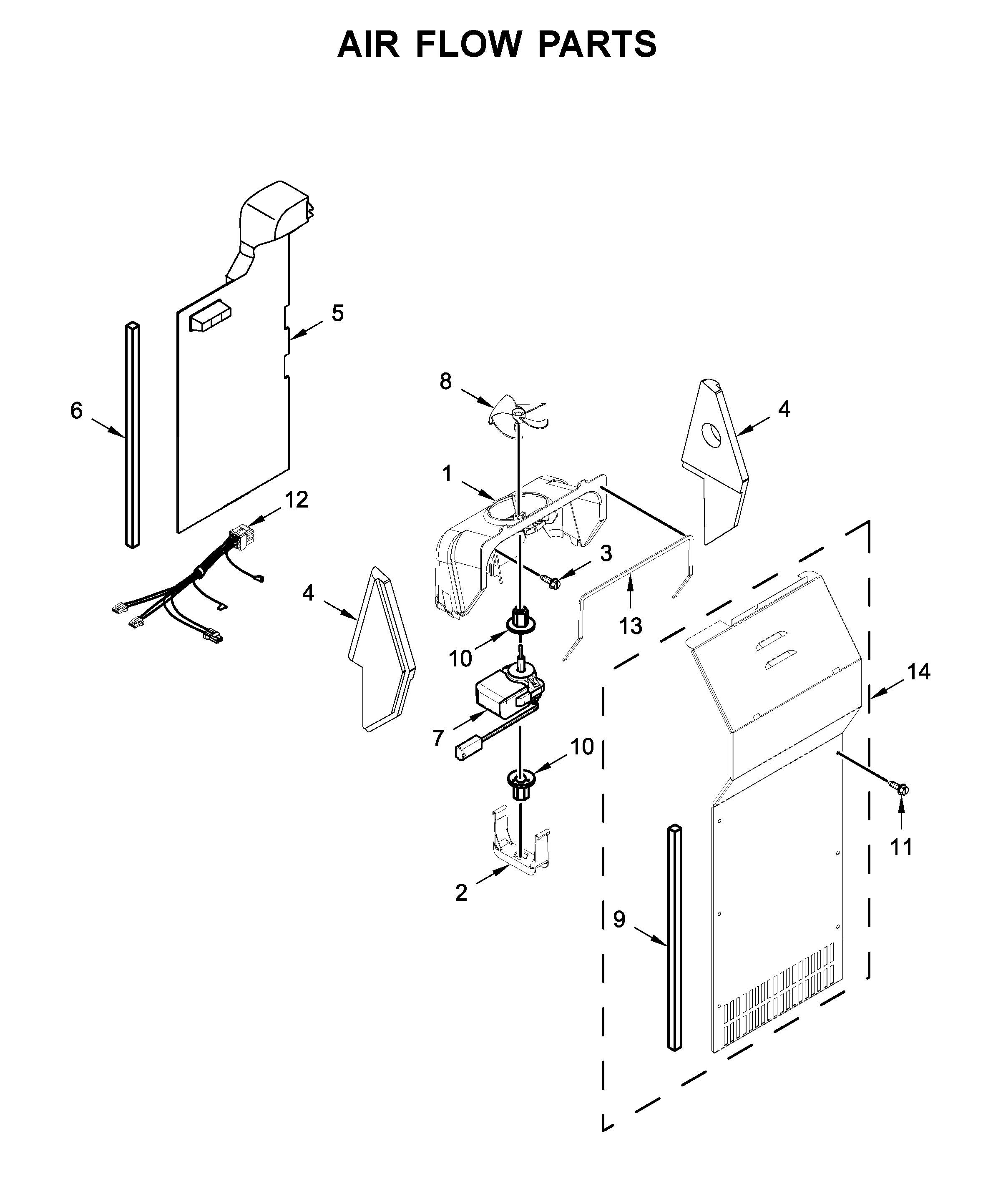 Whirlpool WRS311SDHM02 air flow parts diagram