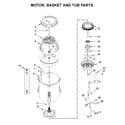 Maytag MVWB835DC5 motor, basket and tub parts diagram