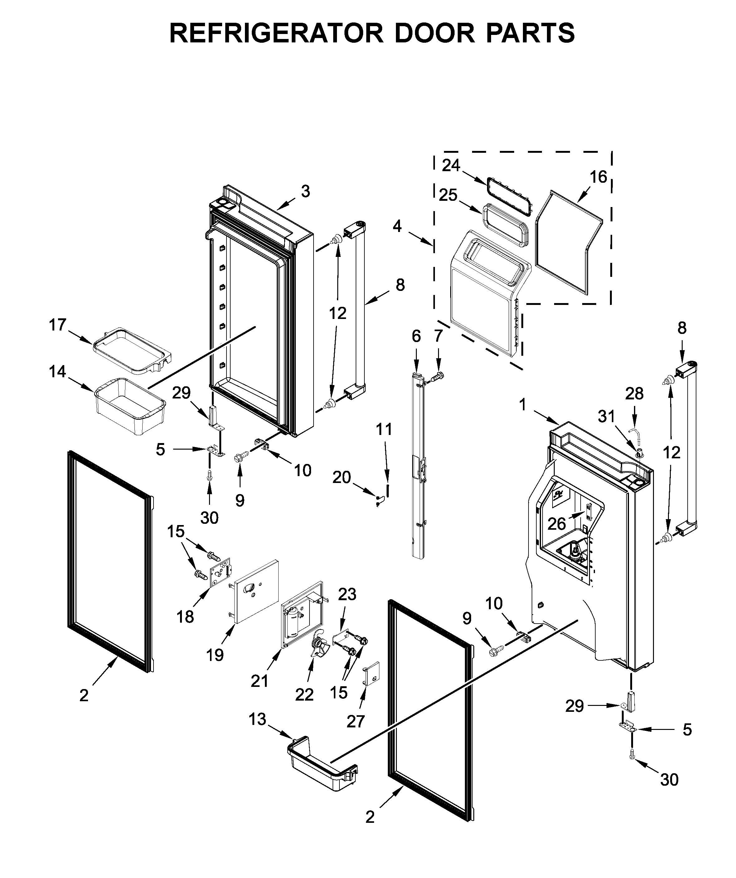 KitchenAid KRMF706EBS01 refrigerator door parts diagram