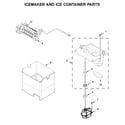 KitchenAid KRMF706ESS01 icemaker and ice container parts diagram