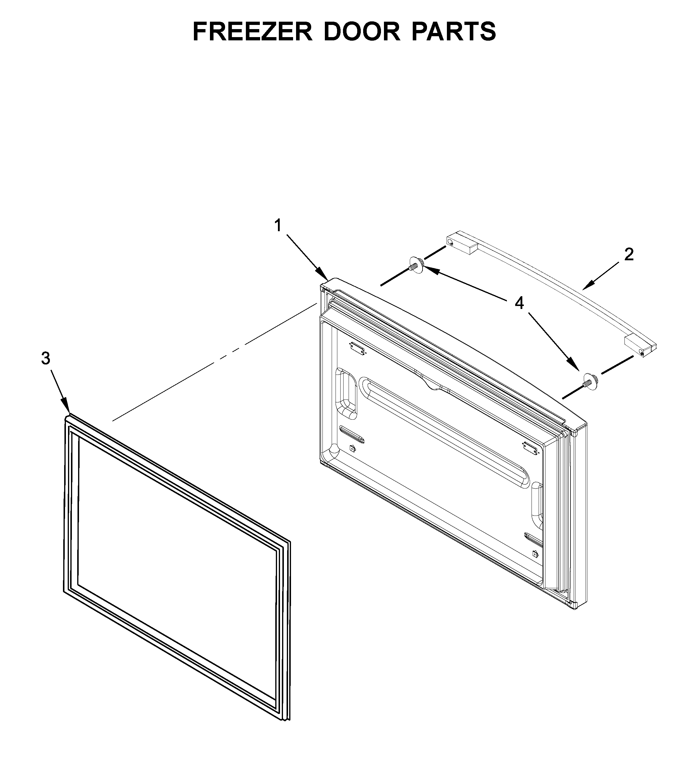 Whirlpool WRFA32SMHN00 freezer door parts diagram
