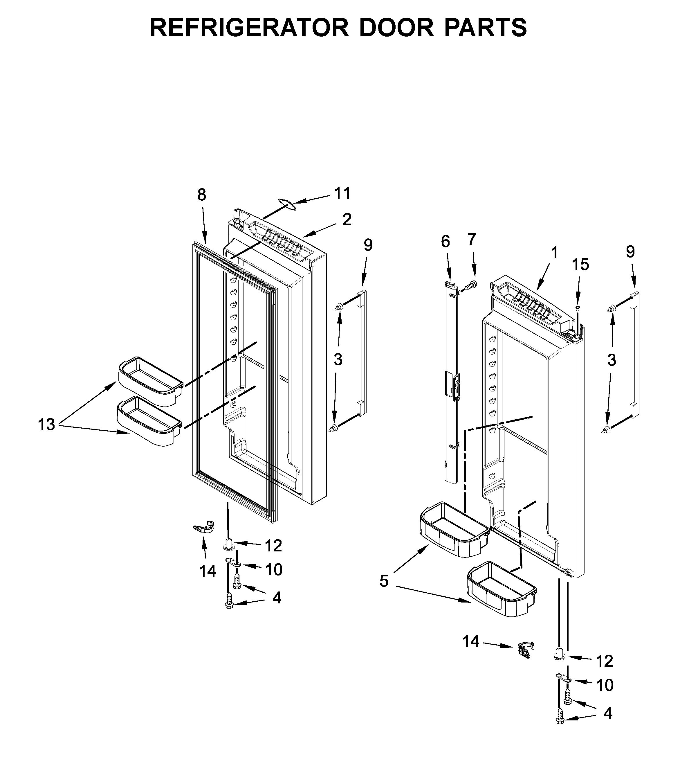 Whirlpool WRFA32SMHN00 refrigerator door parts diagram