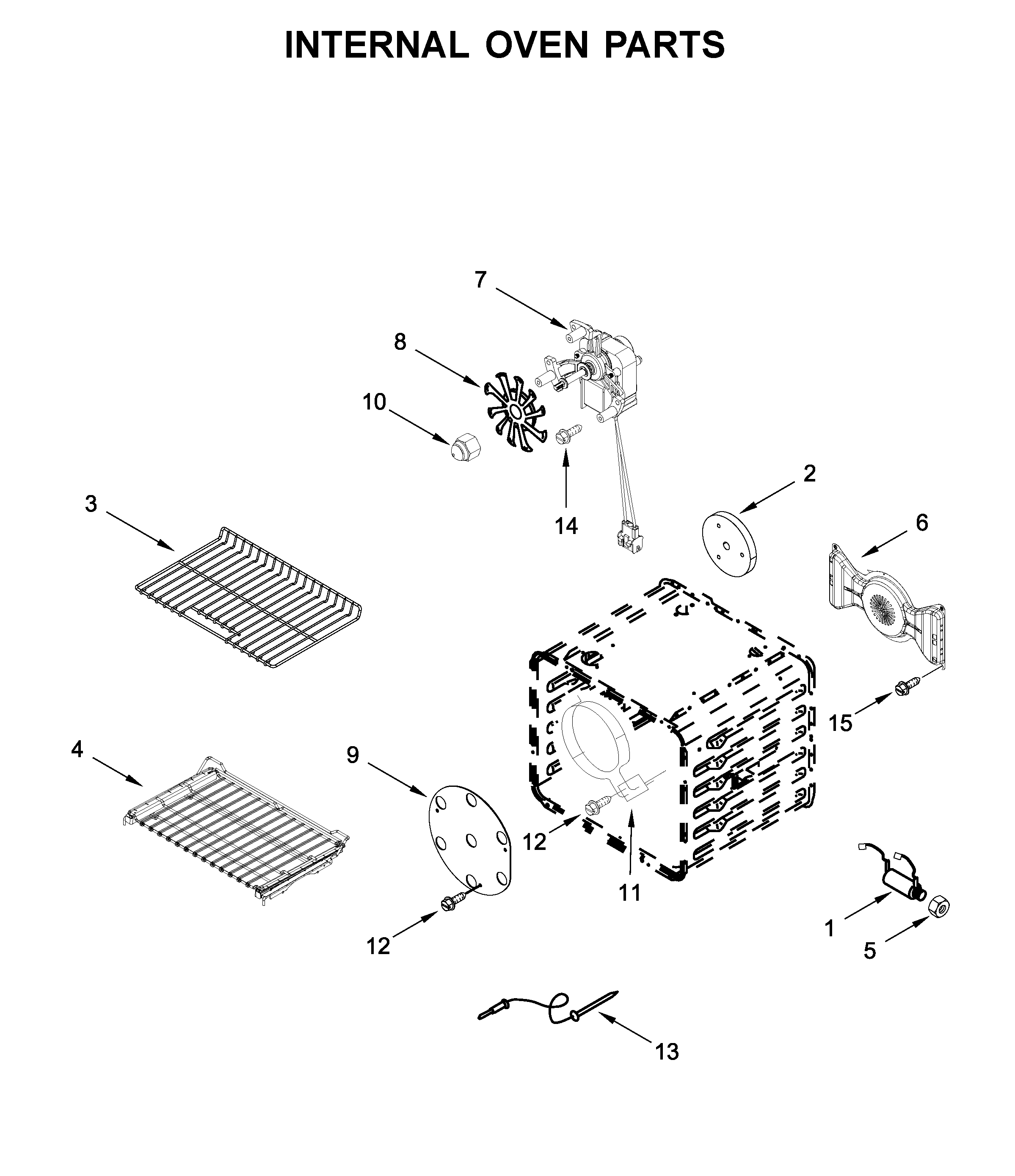 KitchenAid KFGC500JBK00 internal oven parts diagram