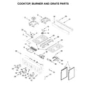 KitchenAid KFGC500JMB00 cooktop, burner and grate parts diagram