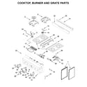 KitchenAid KFGC500JPA00 cooktop, burner and grate parts diagram