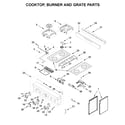 KitchenAid KFGC500JSC00 cooktop, burner and grate parts diagram