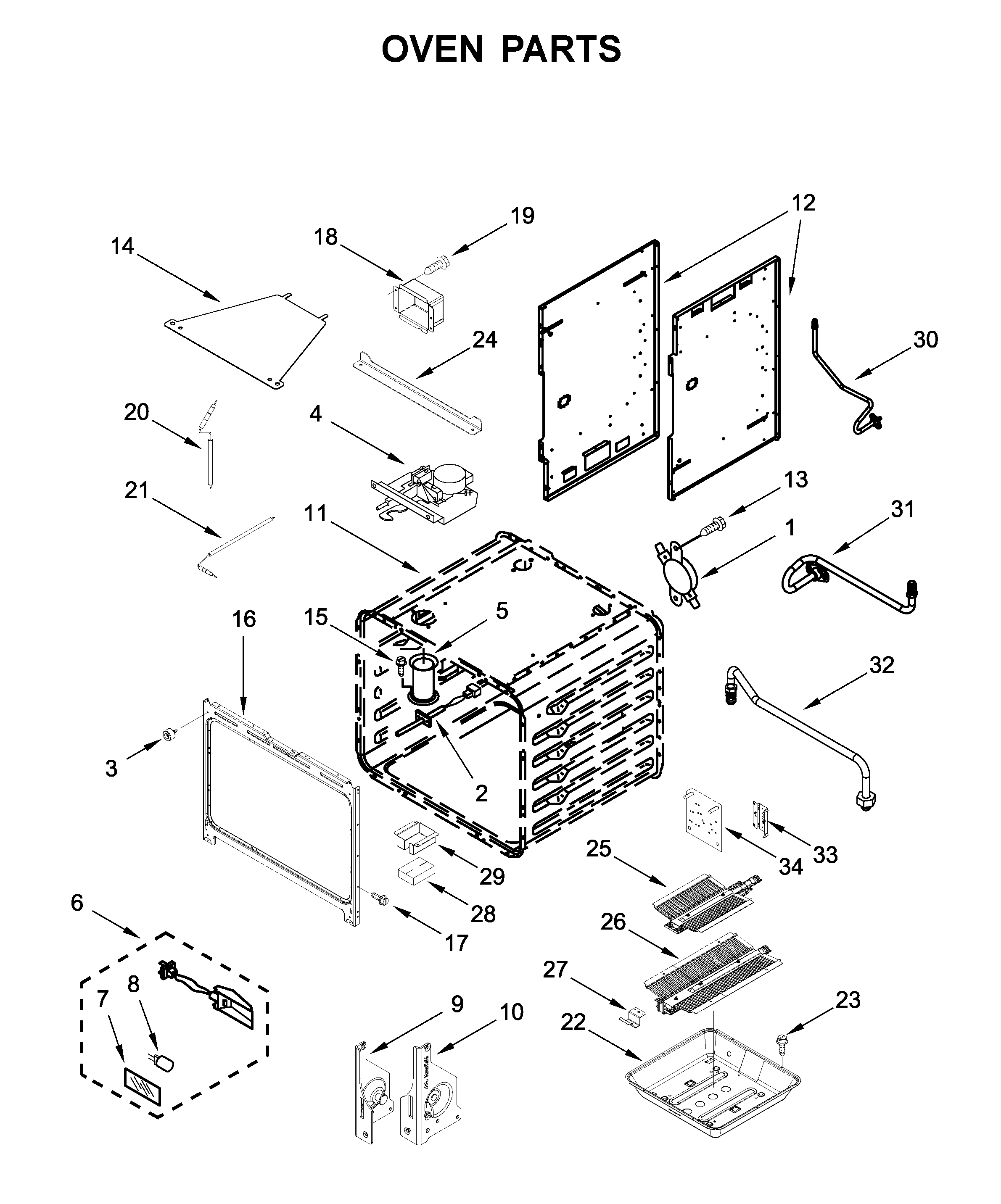 KitchenAid KFGC506JIB00 oven parts diagram