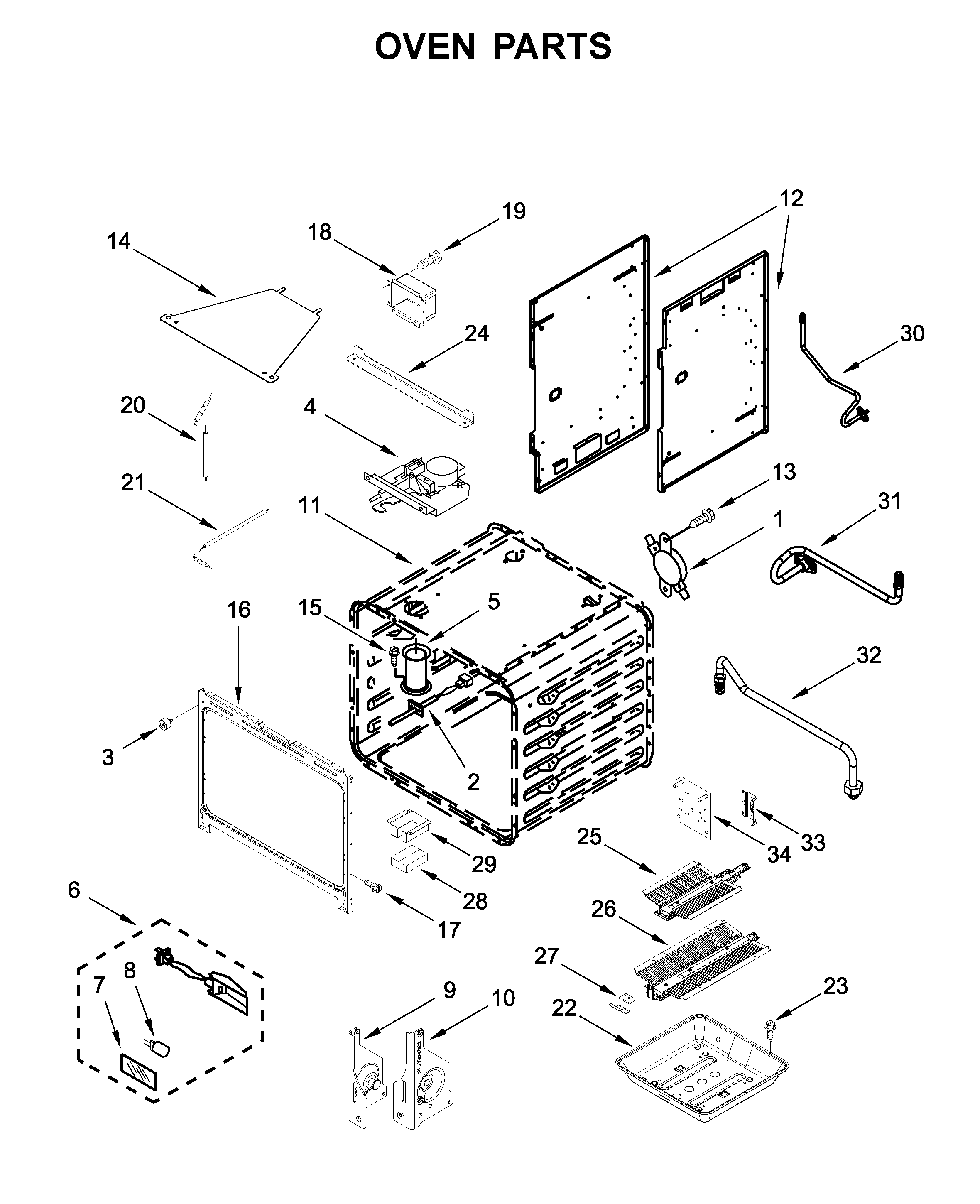 KitchenAid KFGC506JBK00 oven parts diagram