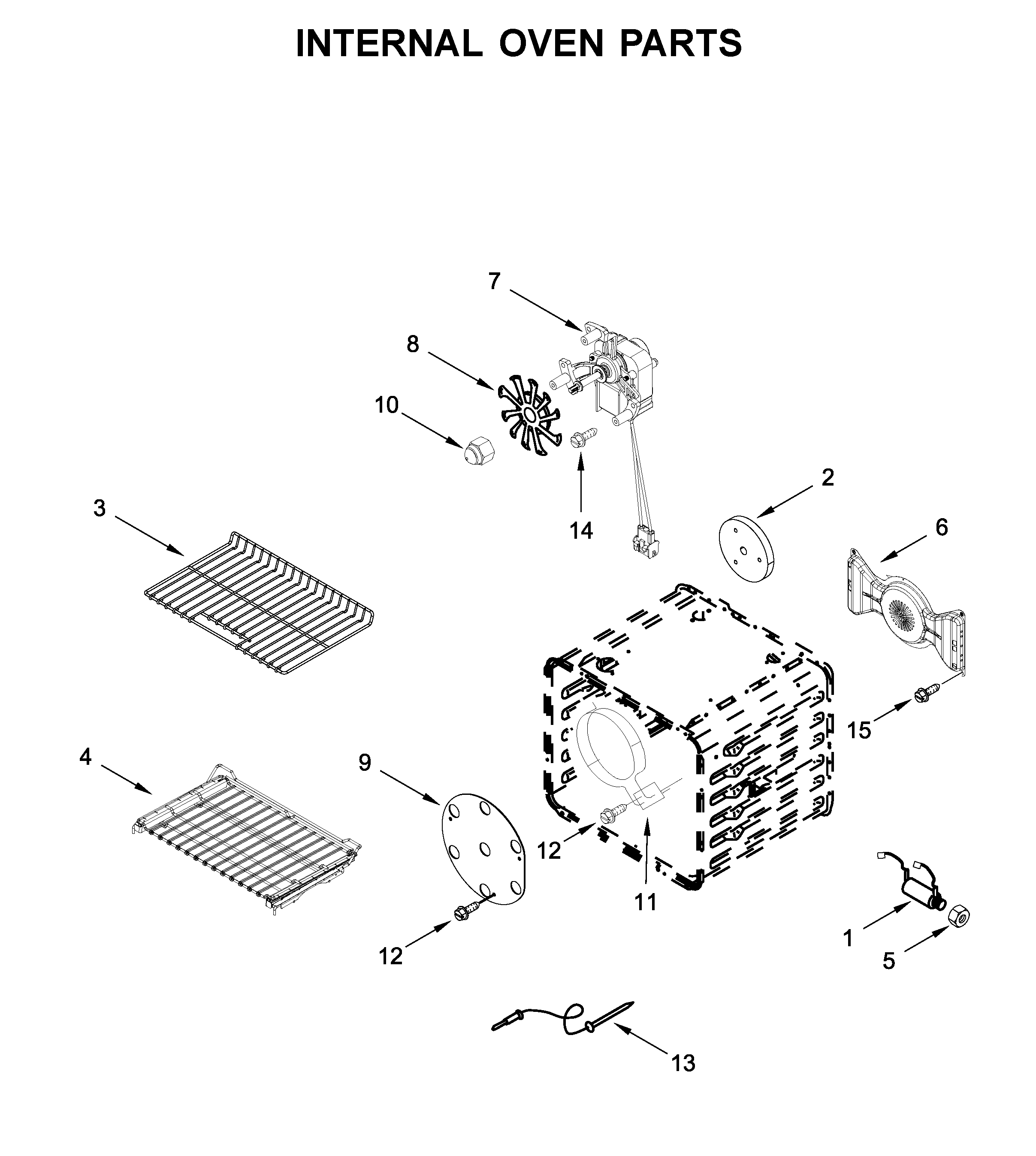 KitchenAid KFGC506JBK00 internal oven parts diagram