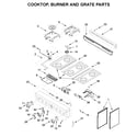KitchenAid KFGC506JMH00 cooktop, burner and grate parts diagram