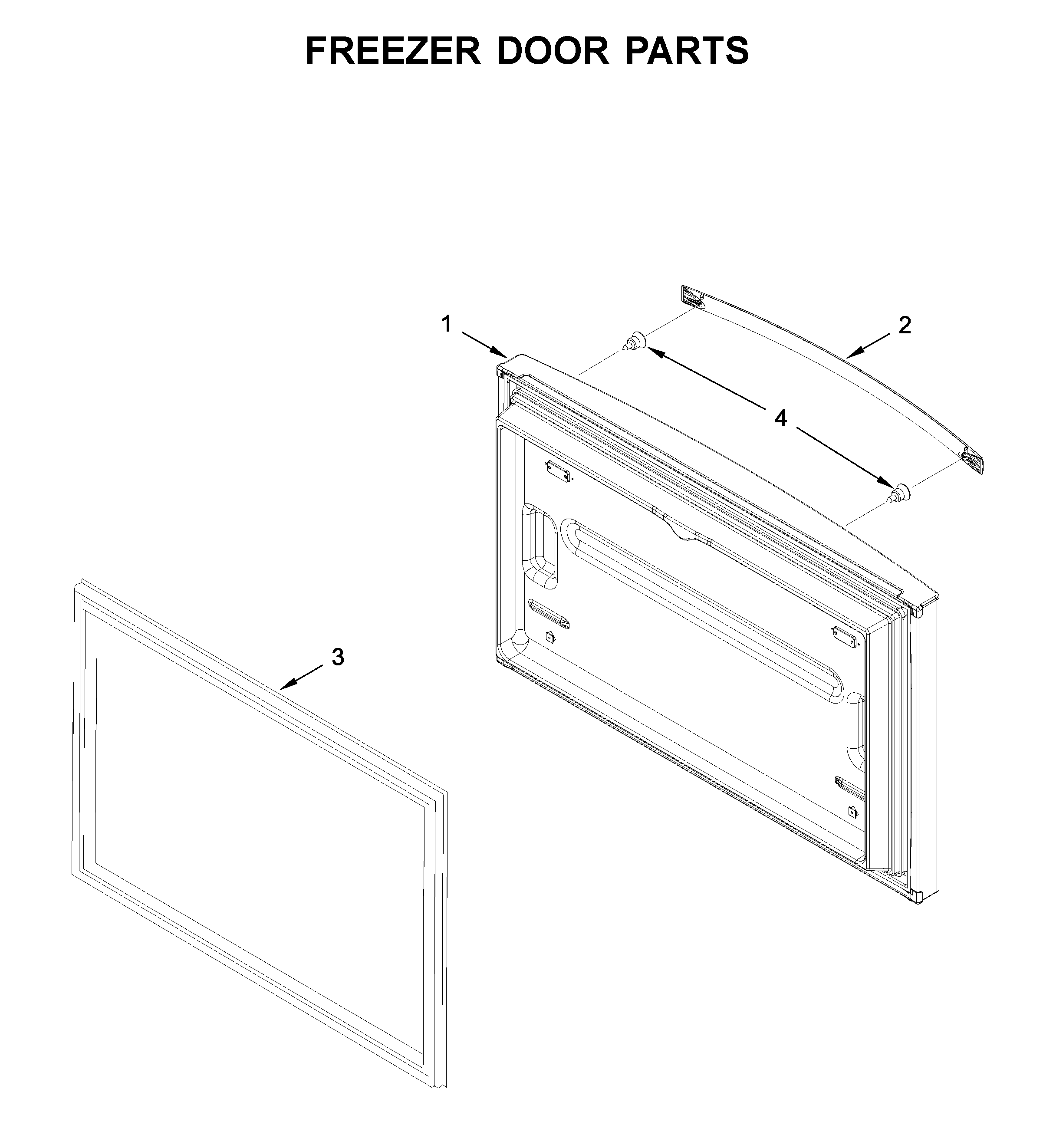 Whirlpool WRF535SWHZ02 freezer door parts diagram