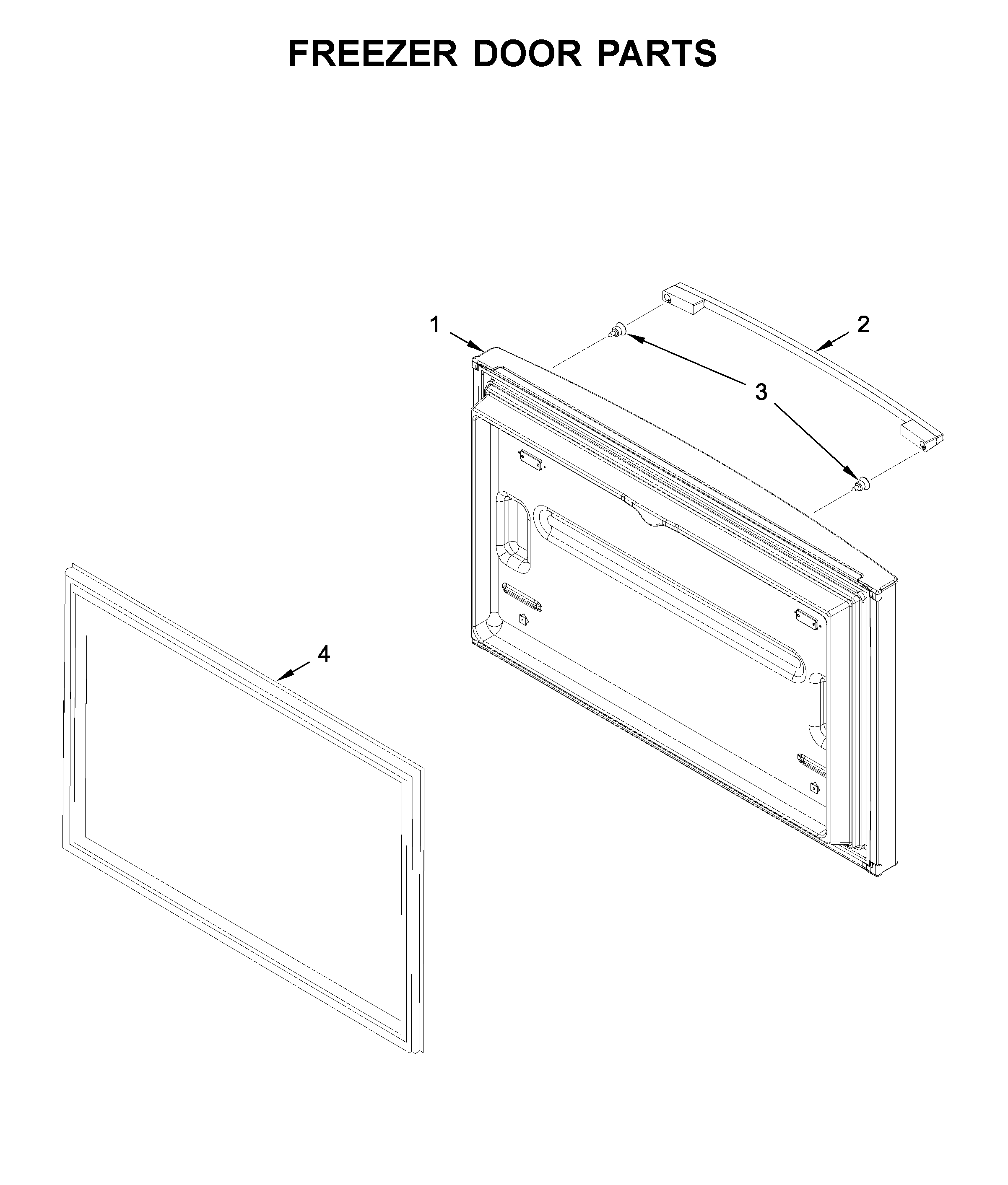 Whirlpool WRFA35SWHN02 freezer door parts diagram