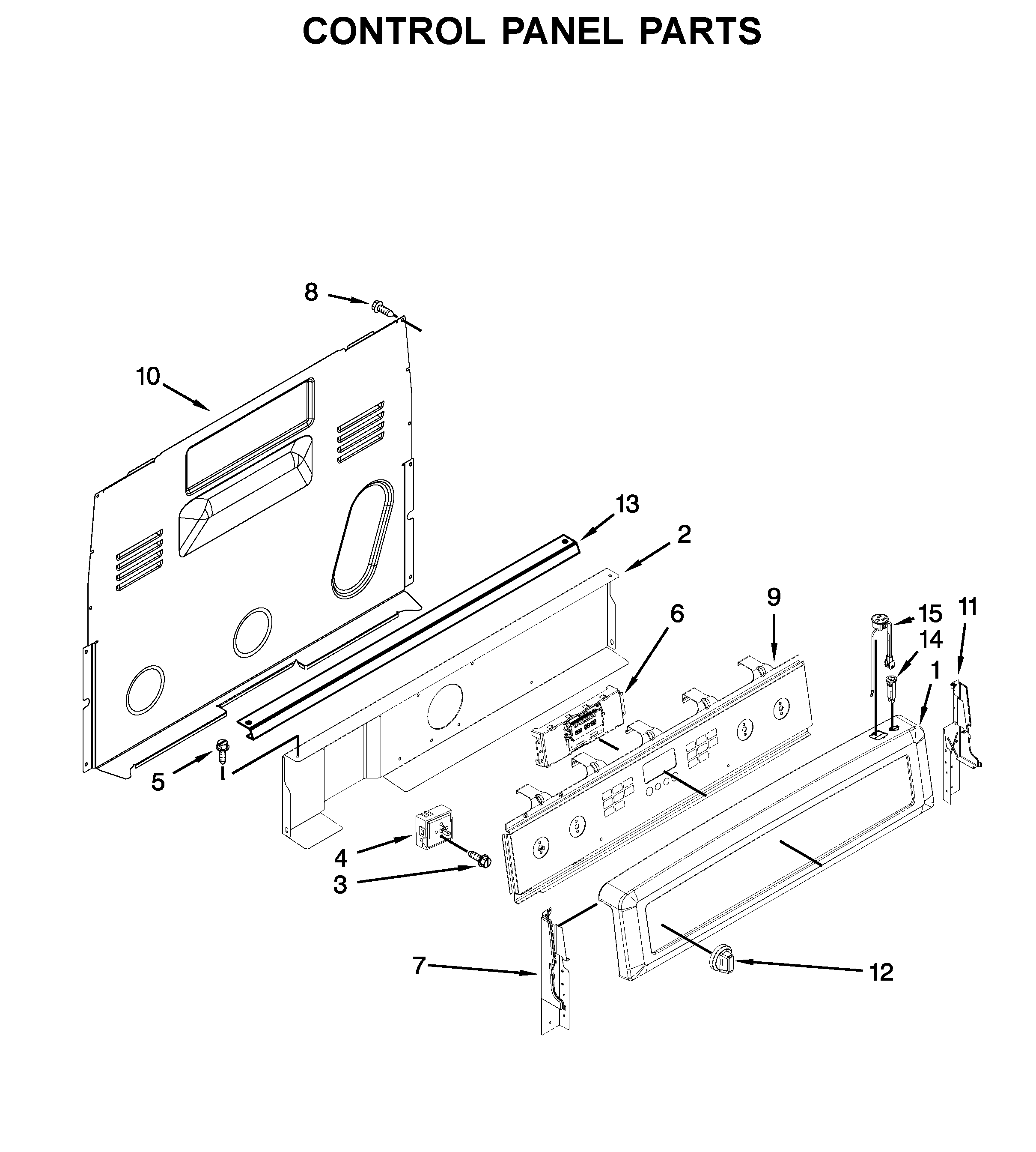 Maytag YMER8880BB0 control panel parts diagram