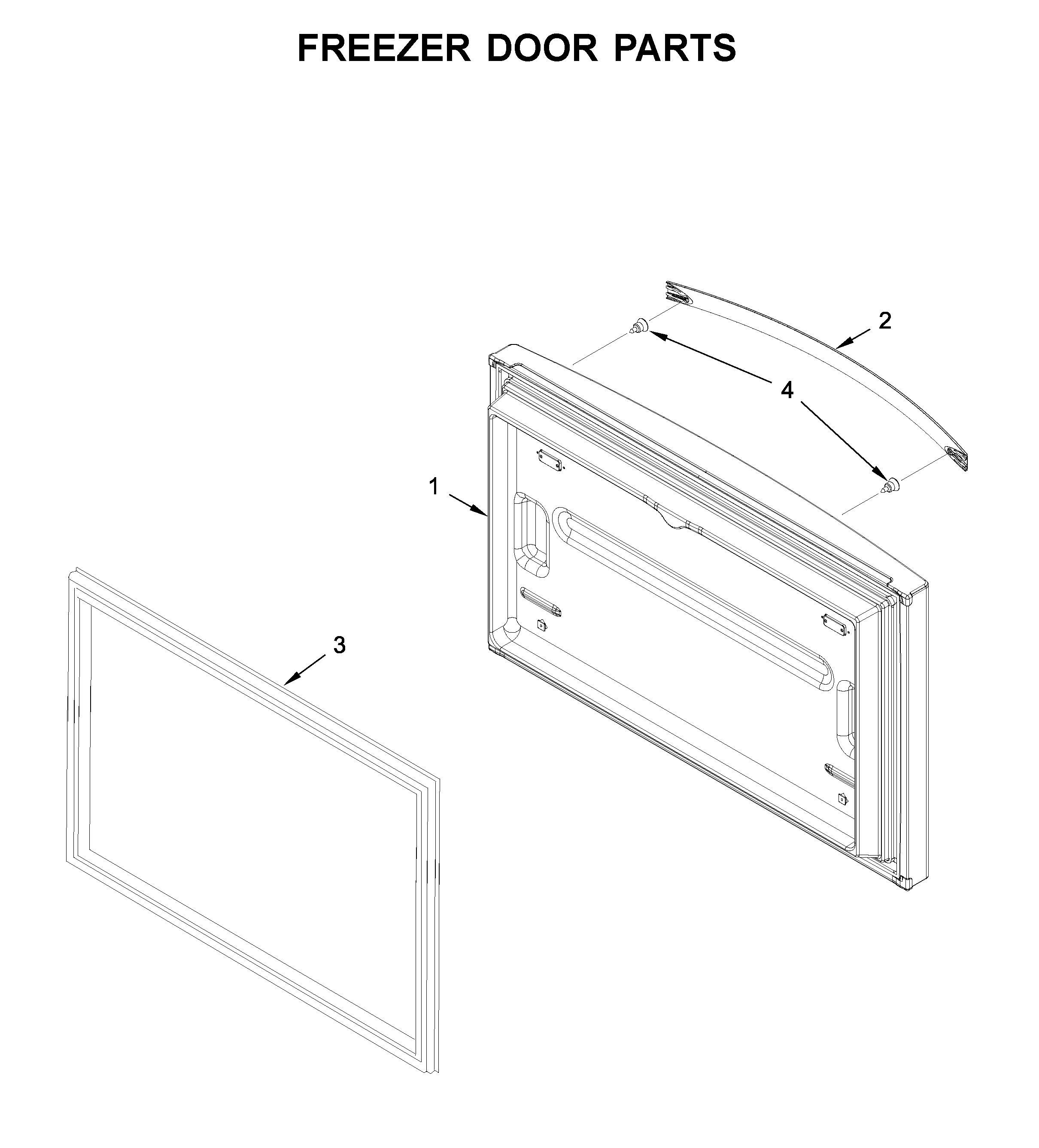 Whirlpool WRF535SMHW02 freezer door parts diagram