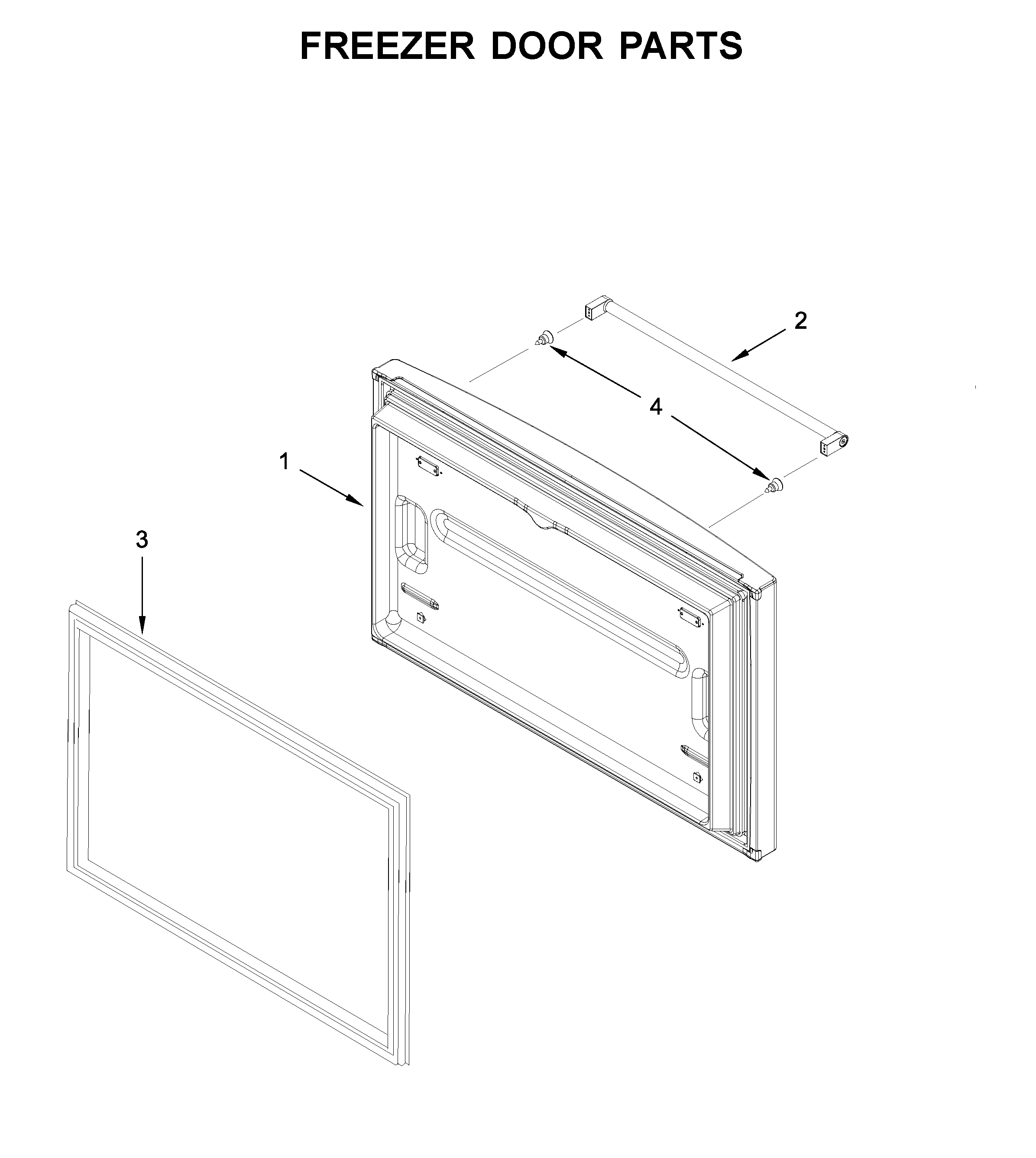 KitchenAid KRFF305EBS02 freezer door parts diagram