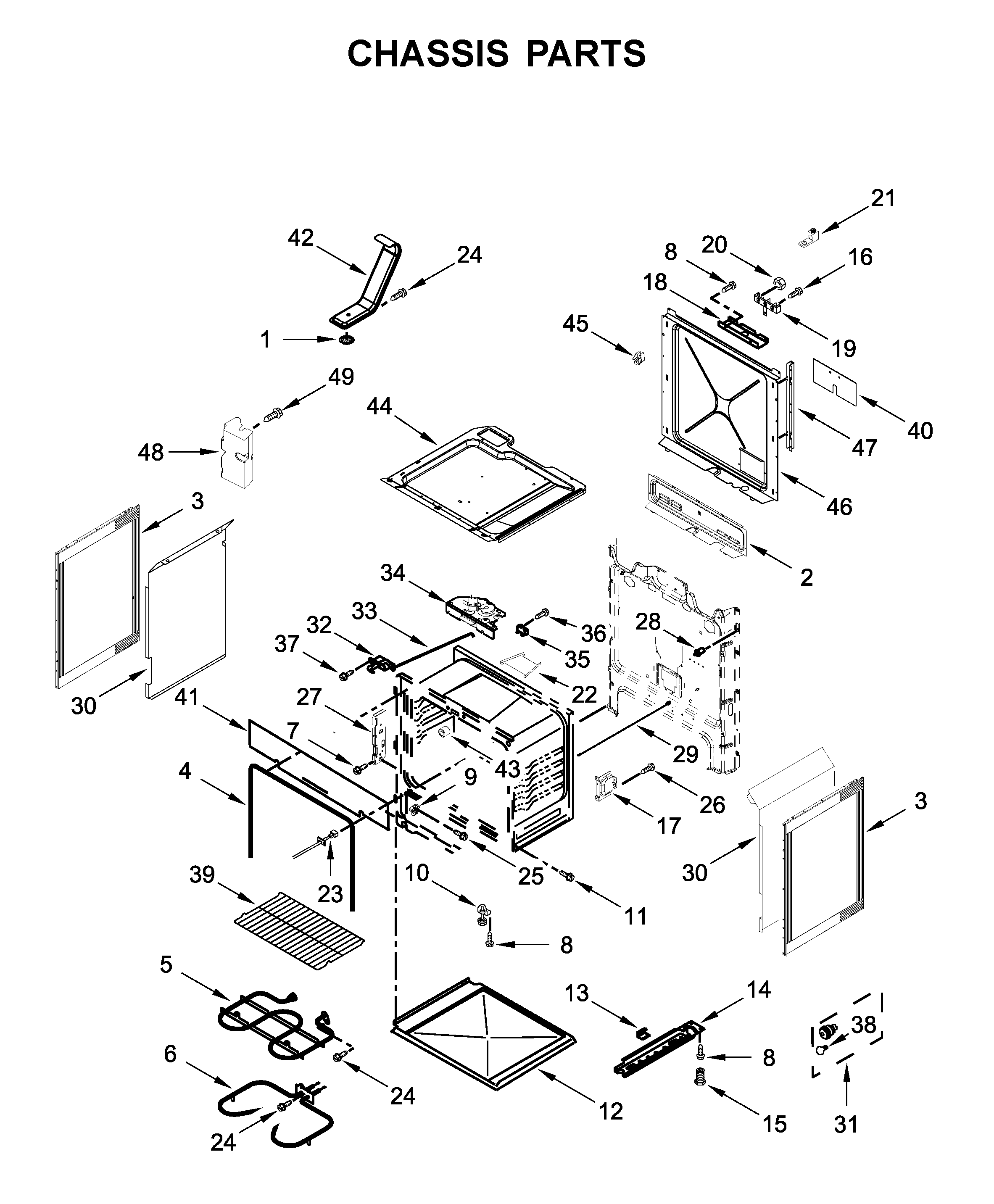 Whirlpool WEE510S0FS0 chassis parts diagram