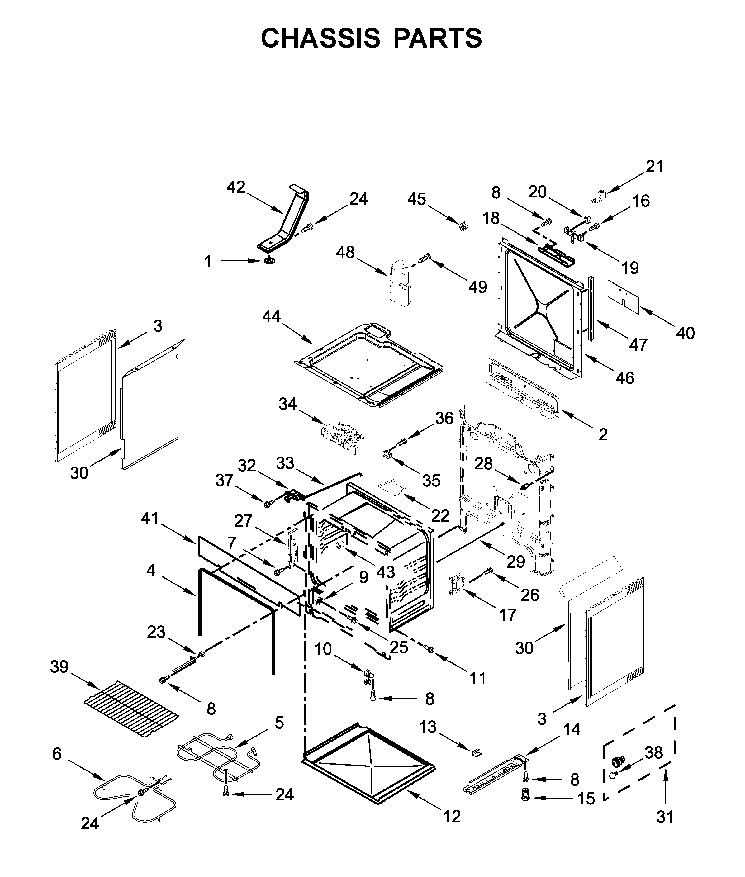 Whirlpool WEE510S0FS1 chassis parts diagram