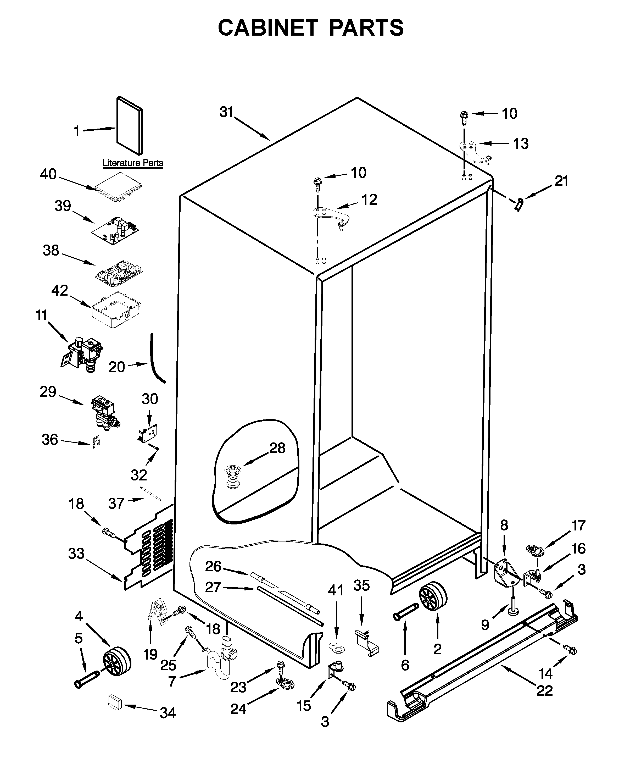 KitchenAid KRSC703HBS00 cabinet parts diagram