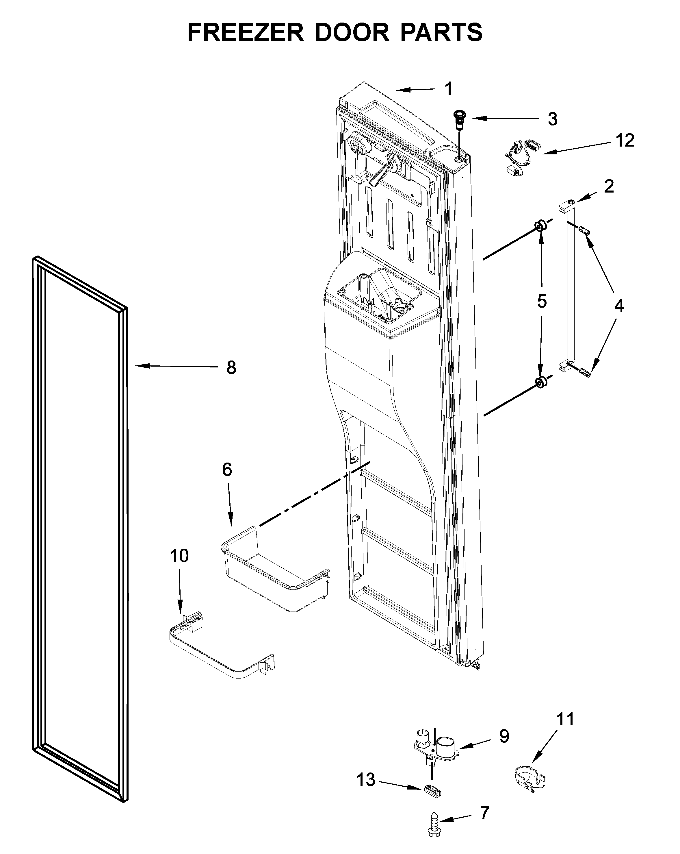KitchenAid KRSC703HBS00 freezer door parts diagram