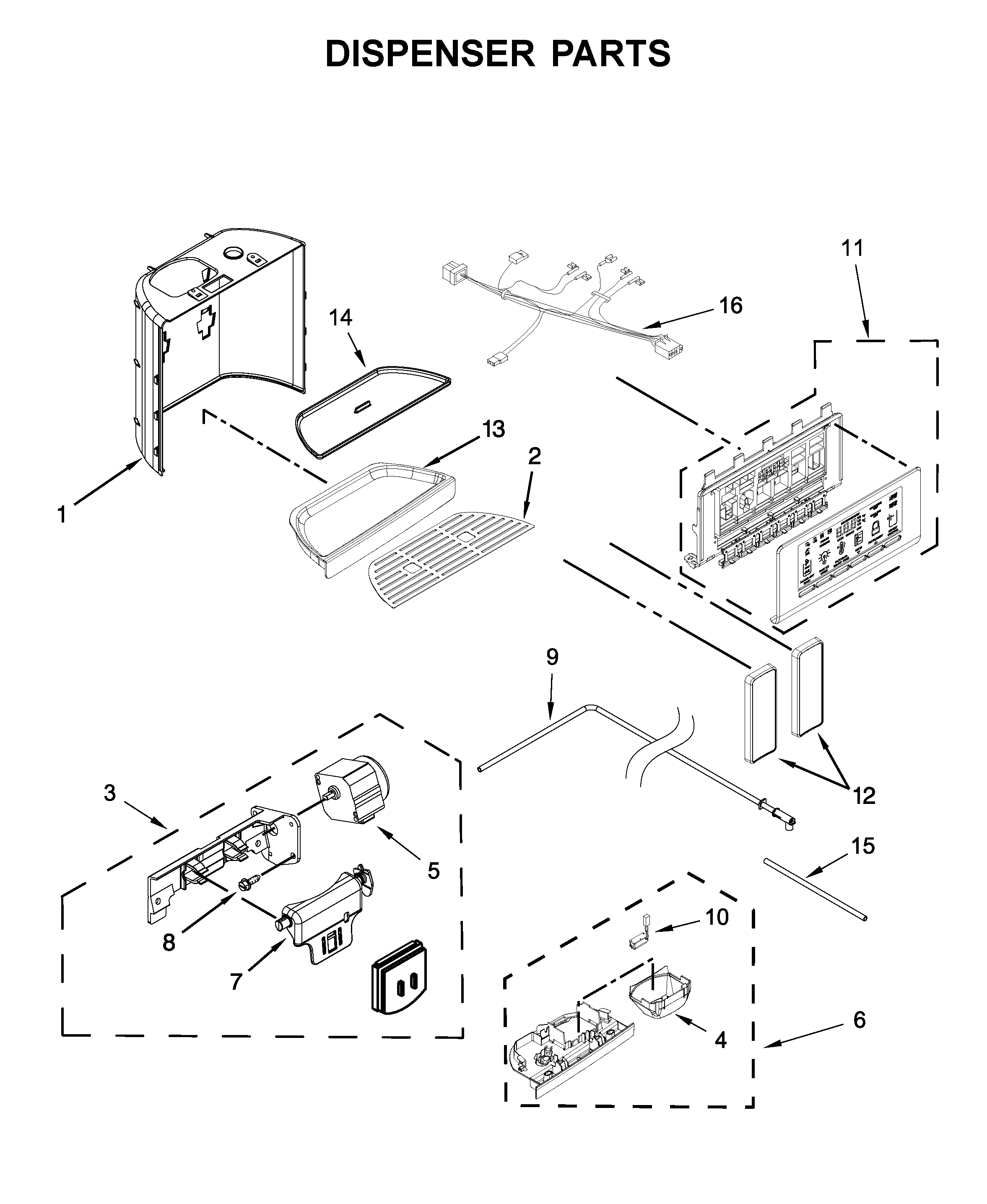 KitchenAid KRSC703HBS00 dispenser parts diagram