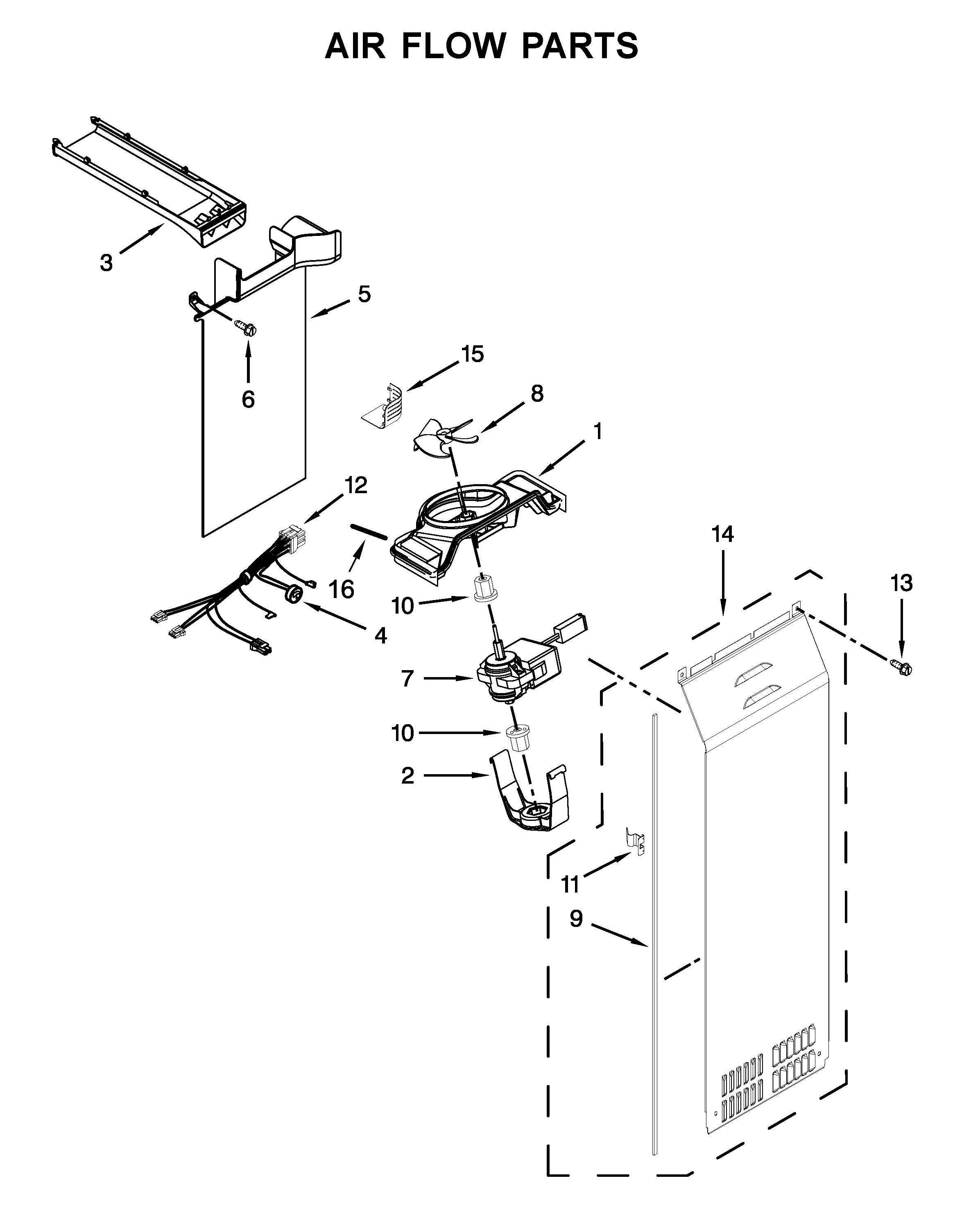 KitchenAid KRSC703HBS00 air flow parts diagram