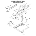 Whirlpool 7MWED2040JM0 top and console parts diagram