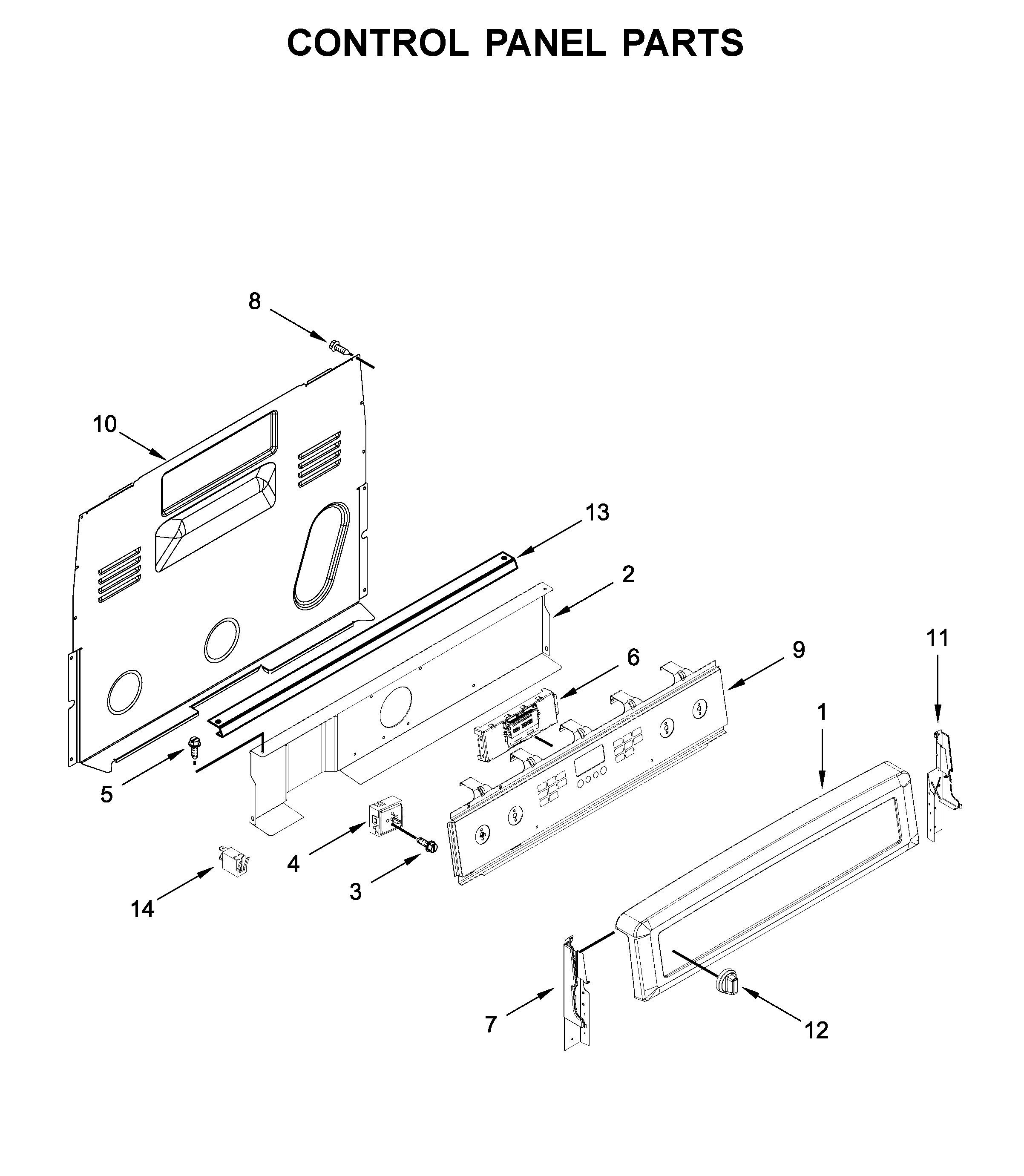 Maytag MER8800FZ1 control panel parts diagram