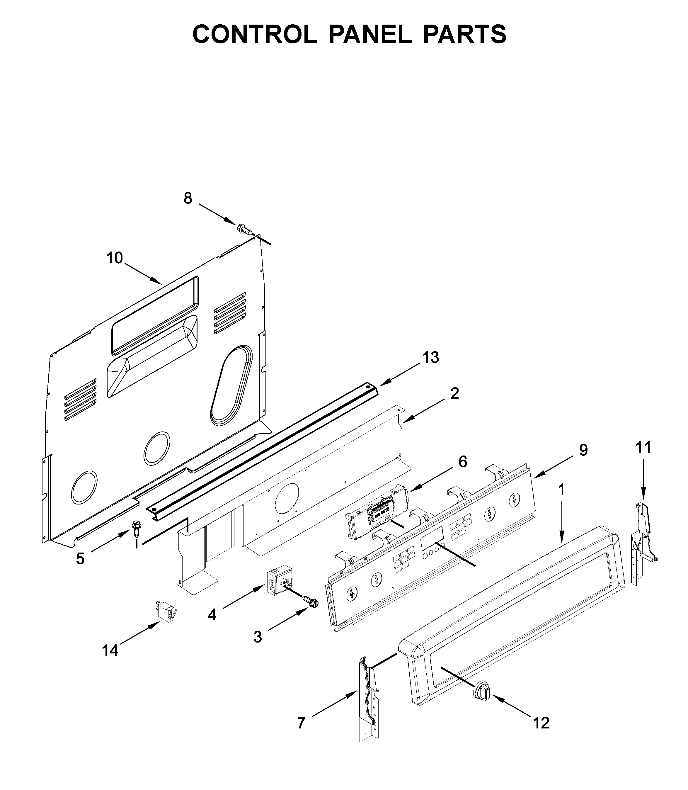 Maytag MER8800FB1 control panel parts diagram