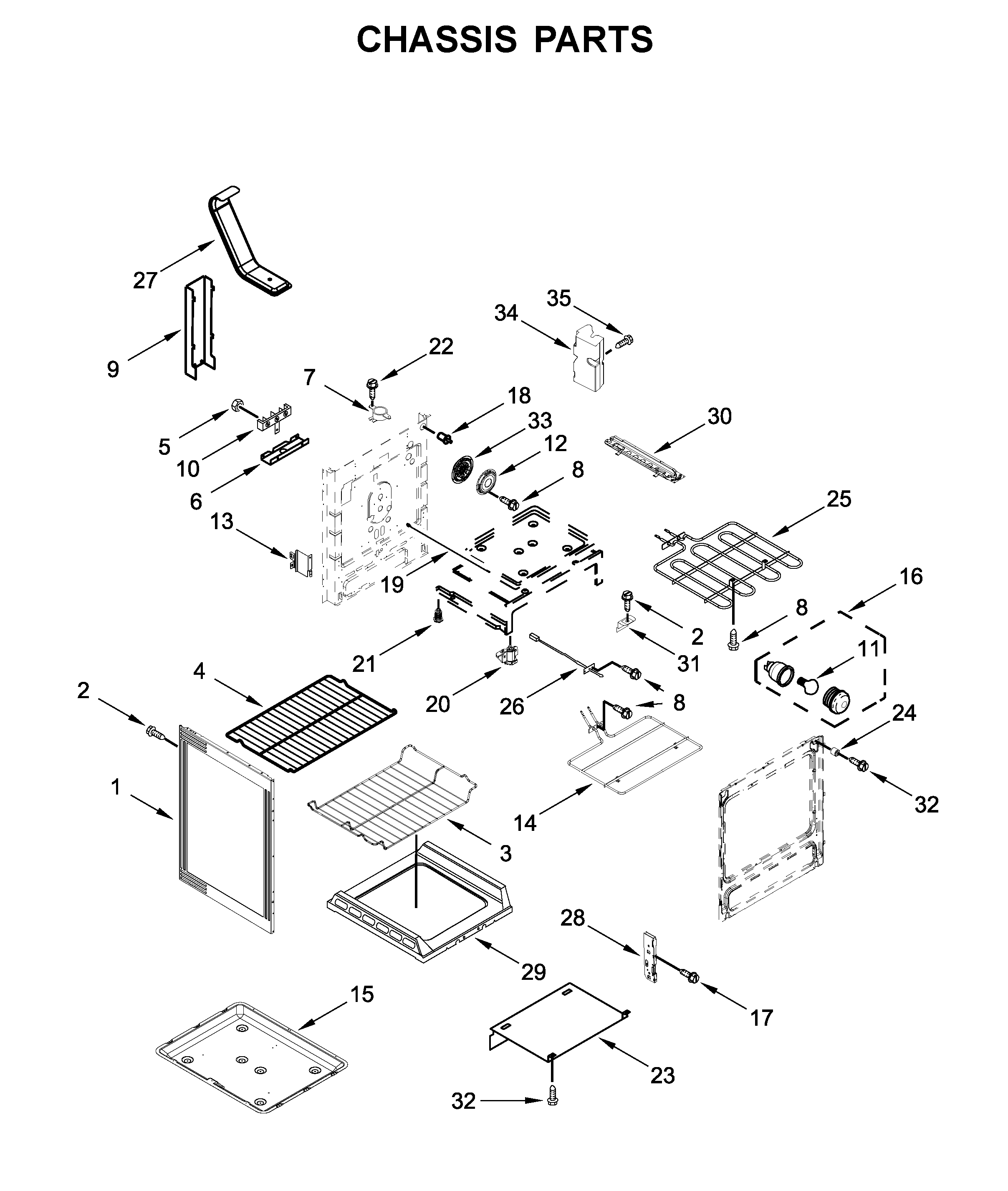Maytag MER8800FB1 chassis parts diagram