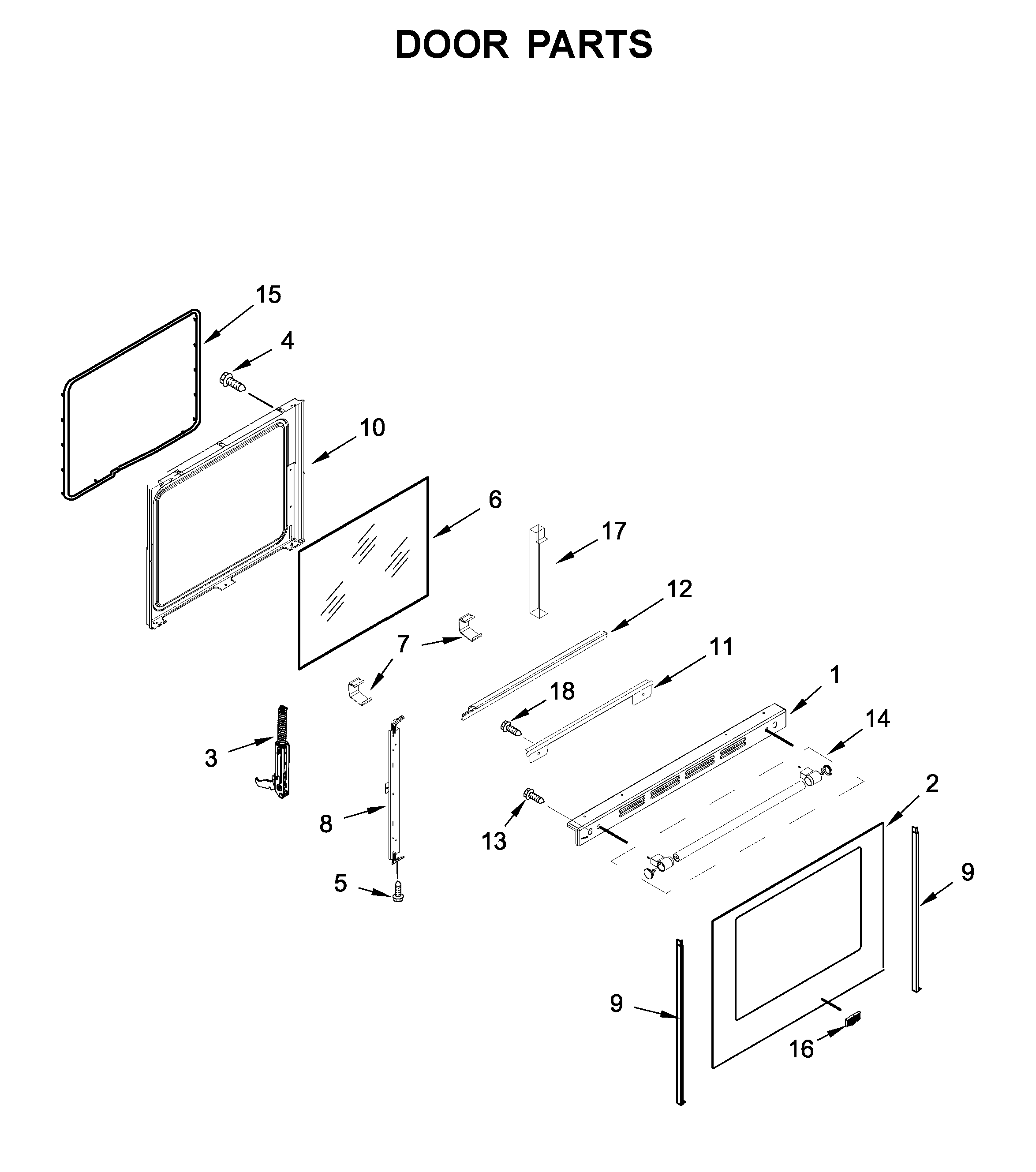 Maytag MER8800FB1 door parts diagram