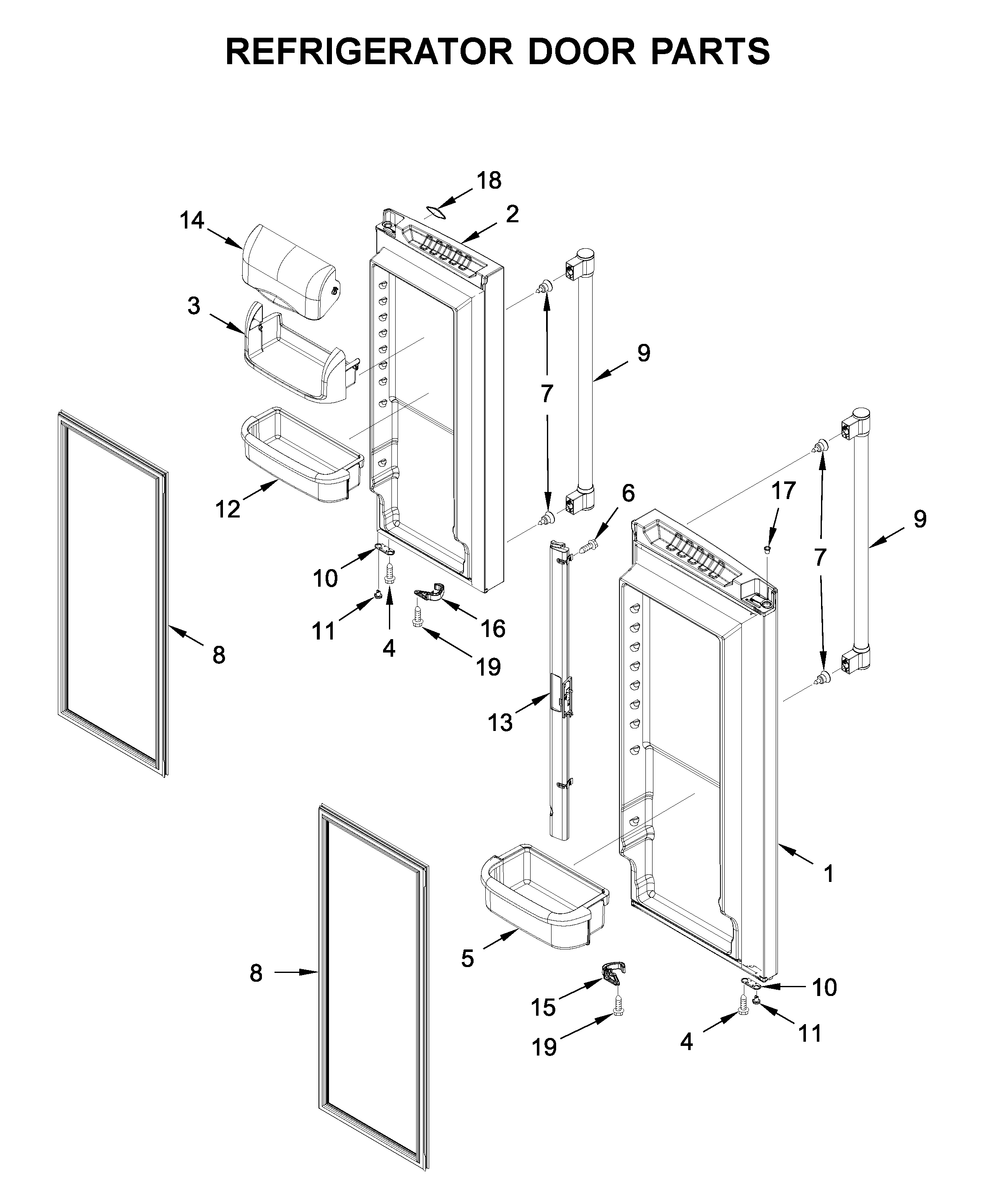Maytag MFC2062FEZ04 refrigerator door parts diagram