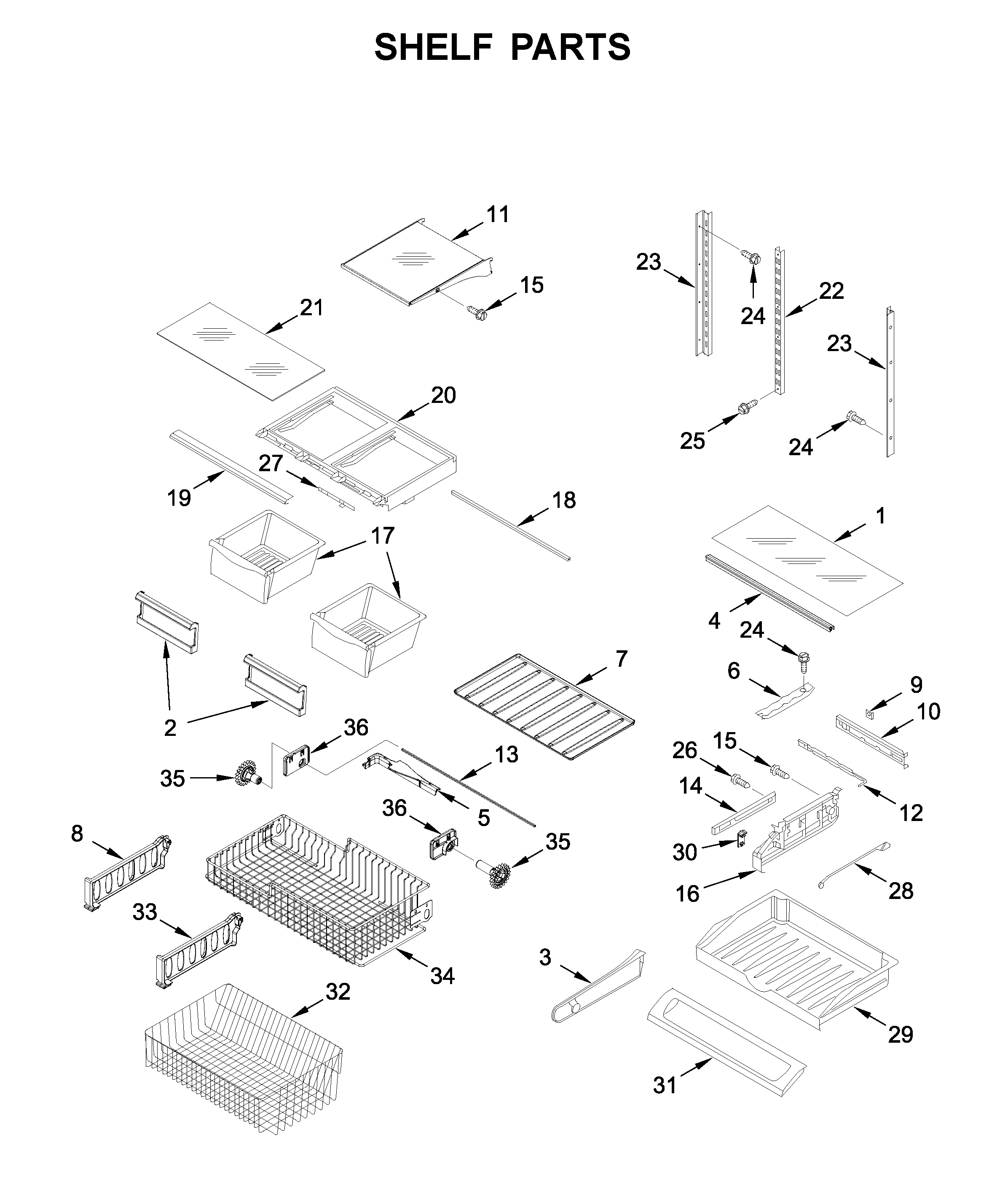 Maytag MFC2062FEZ04 shelf parts diagram
