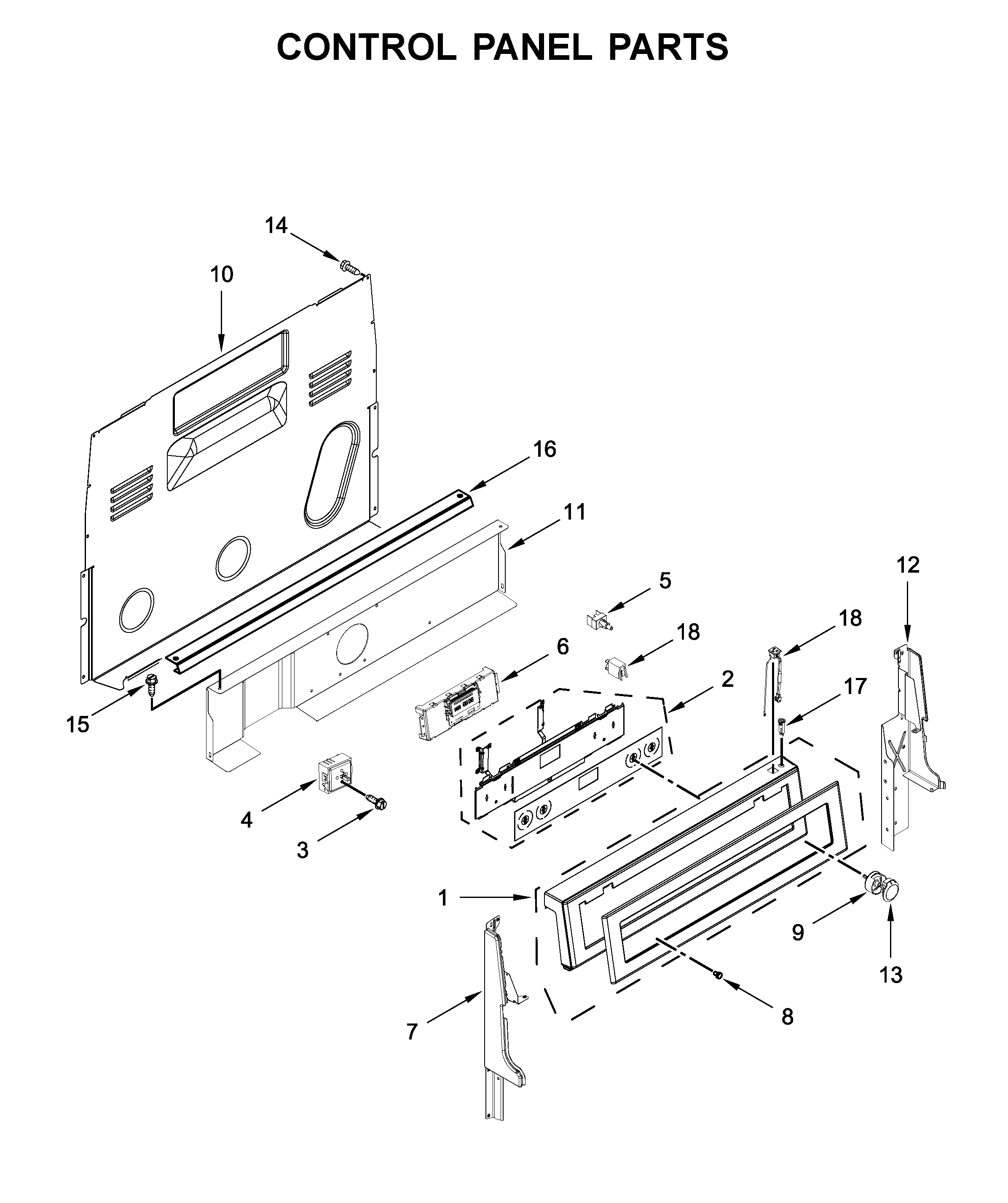 KitchenAid YKFEG500EBS3 control panel parts diagram
