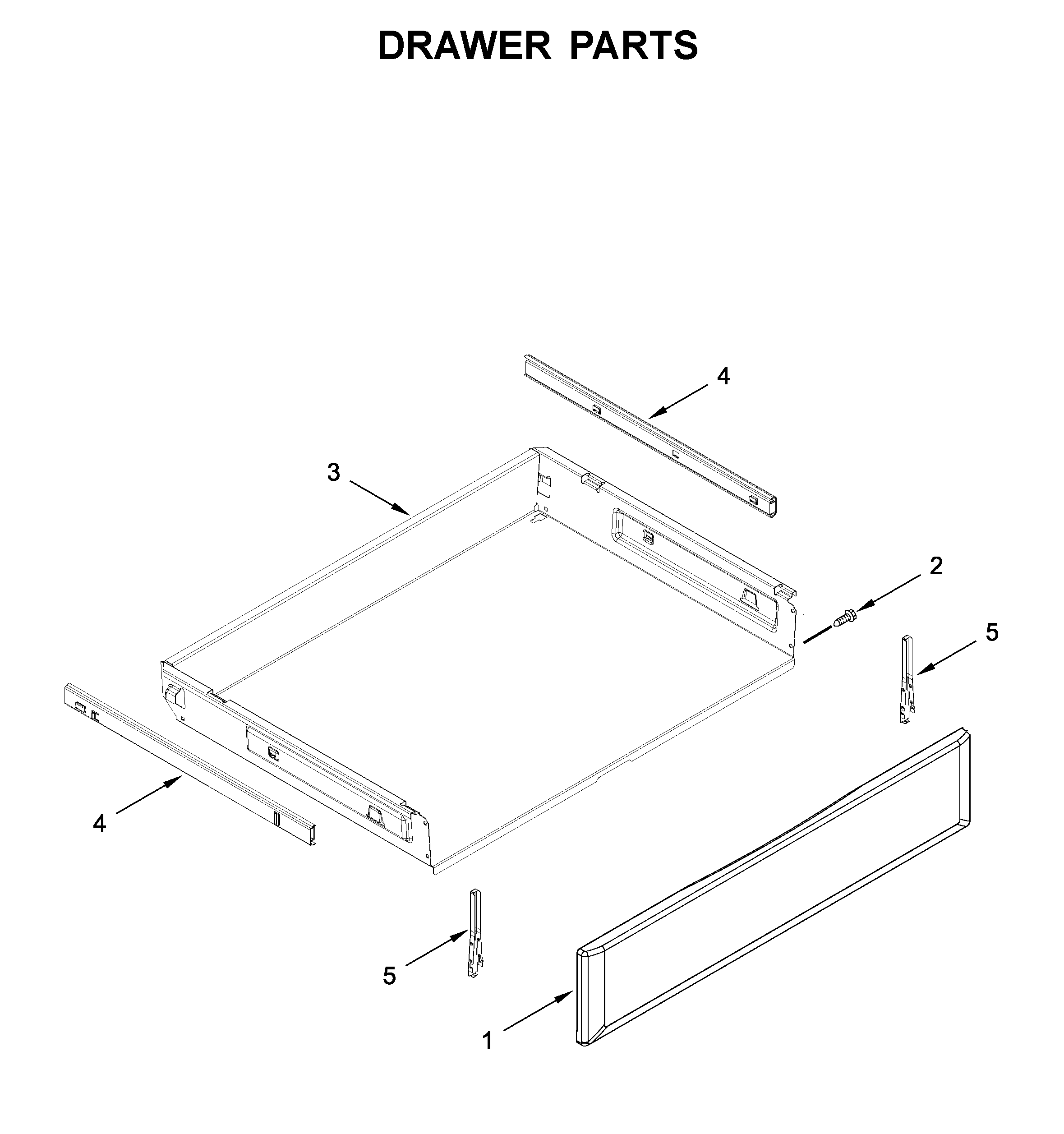 KitchenAid YKFEG500EBS3 drawer parts diagram