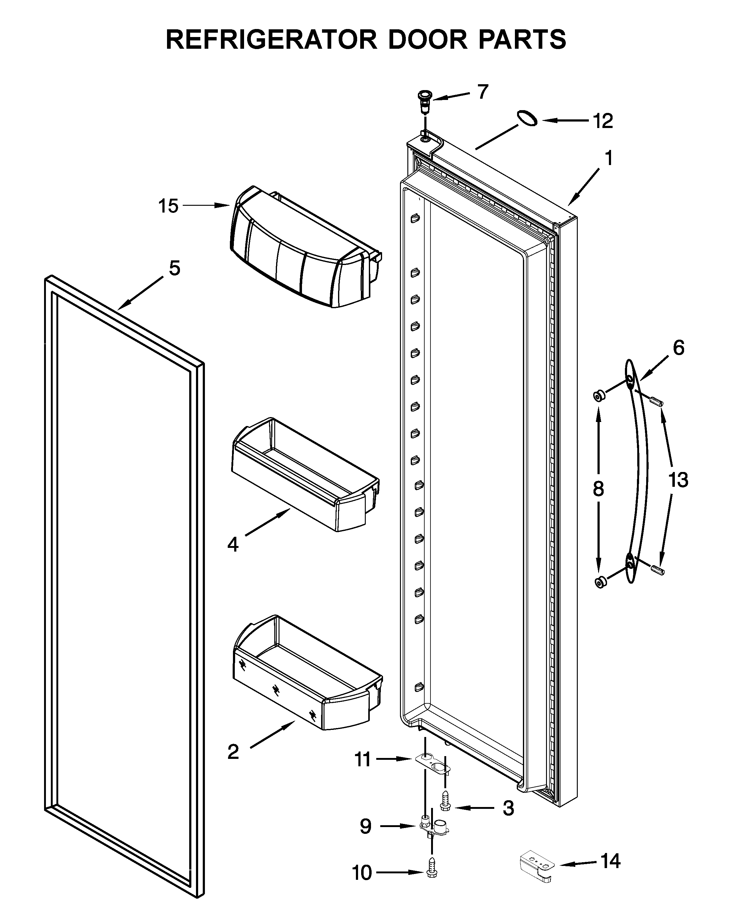 Whirlpool WRS973CIHZ00 refrigerator door parts diagram
