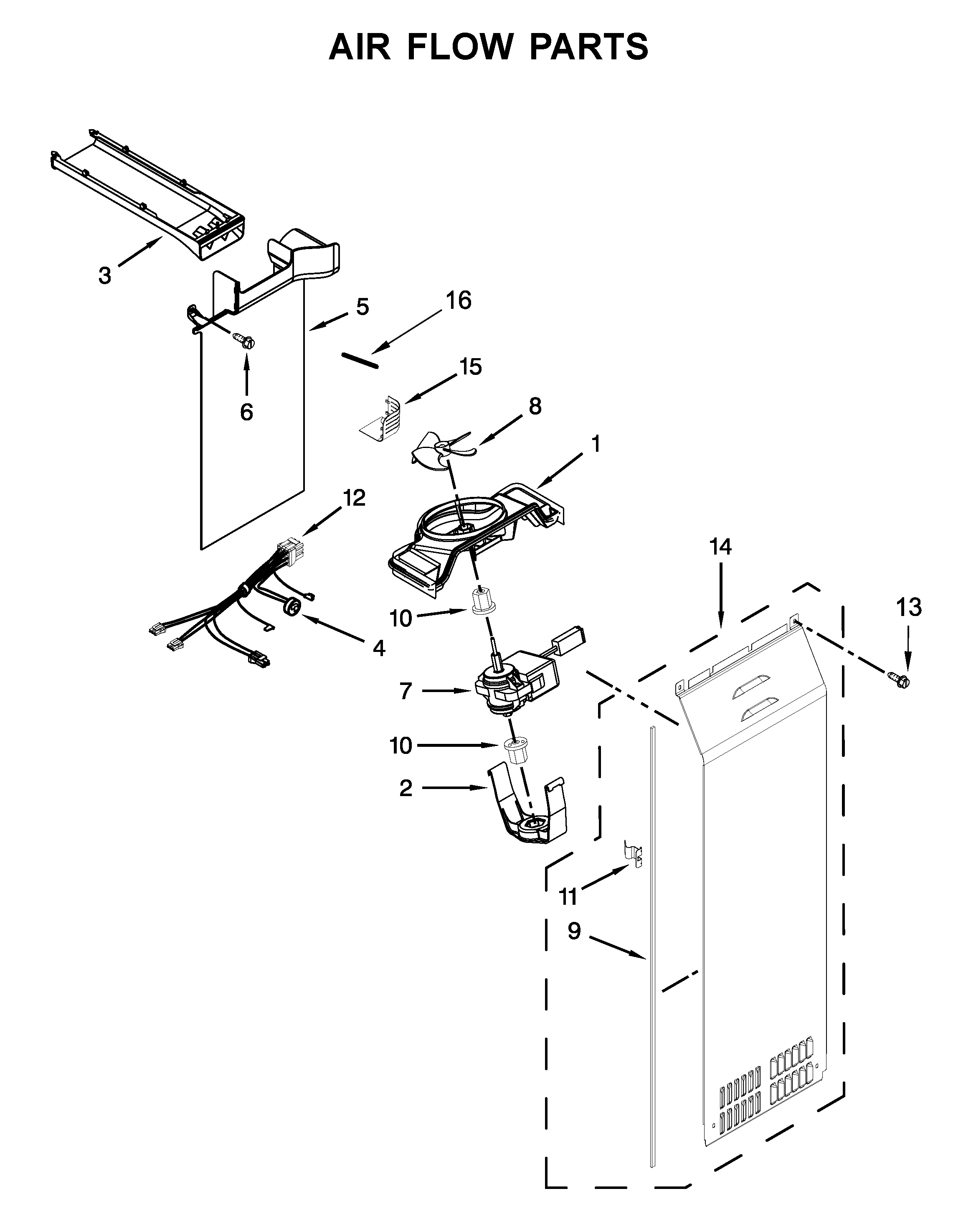 Whirlpool WRS973CIHZ00 air flow parts diagram