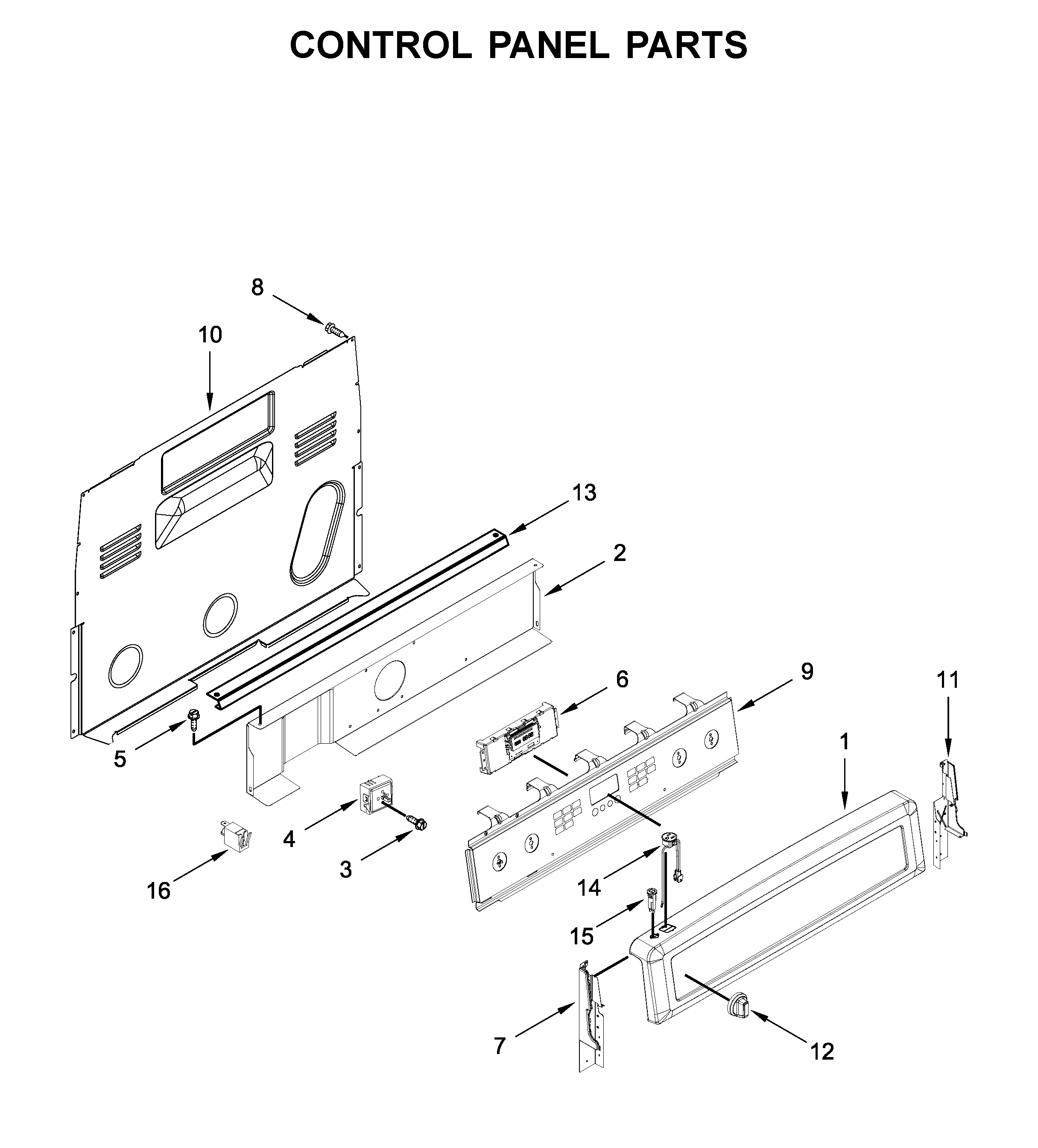 Maytag YMER8800FB0 control panel parts diagram