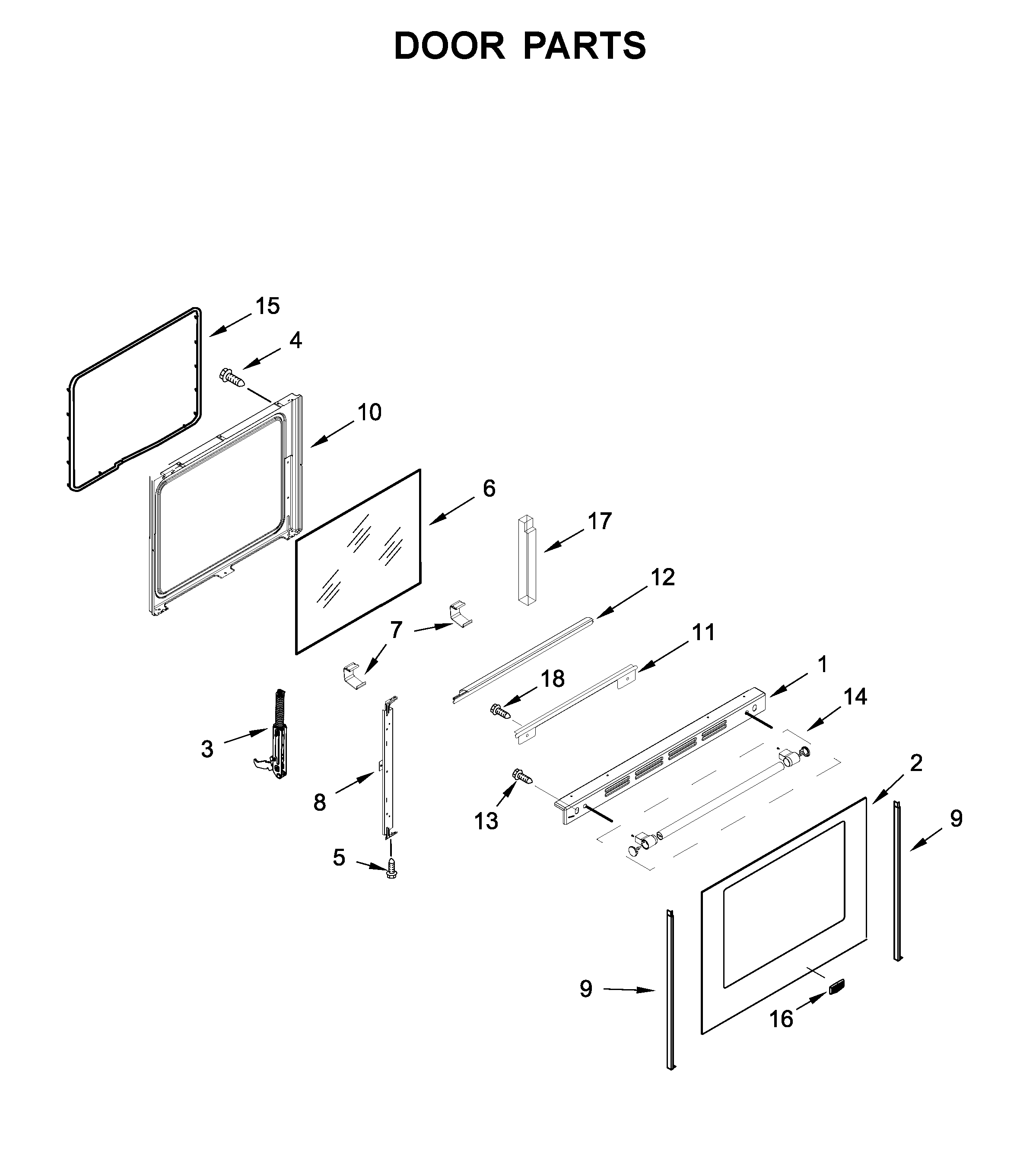 Maytag YMER8800FB0 door parts diagram