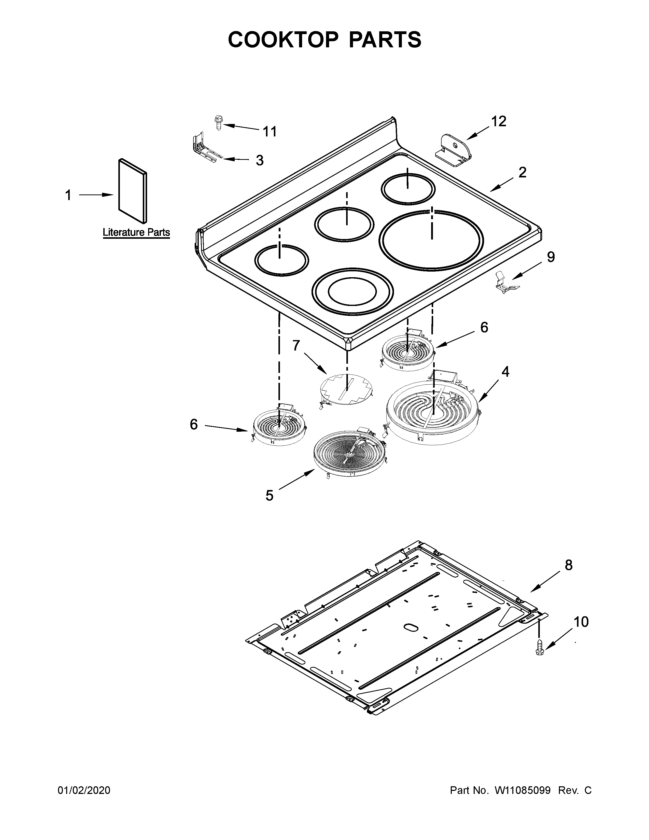 Maytag MER8800FB0 cooktop parts diagram