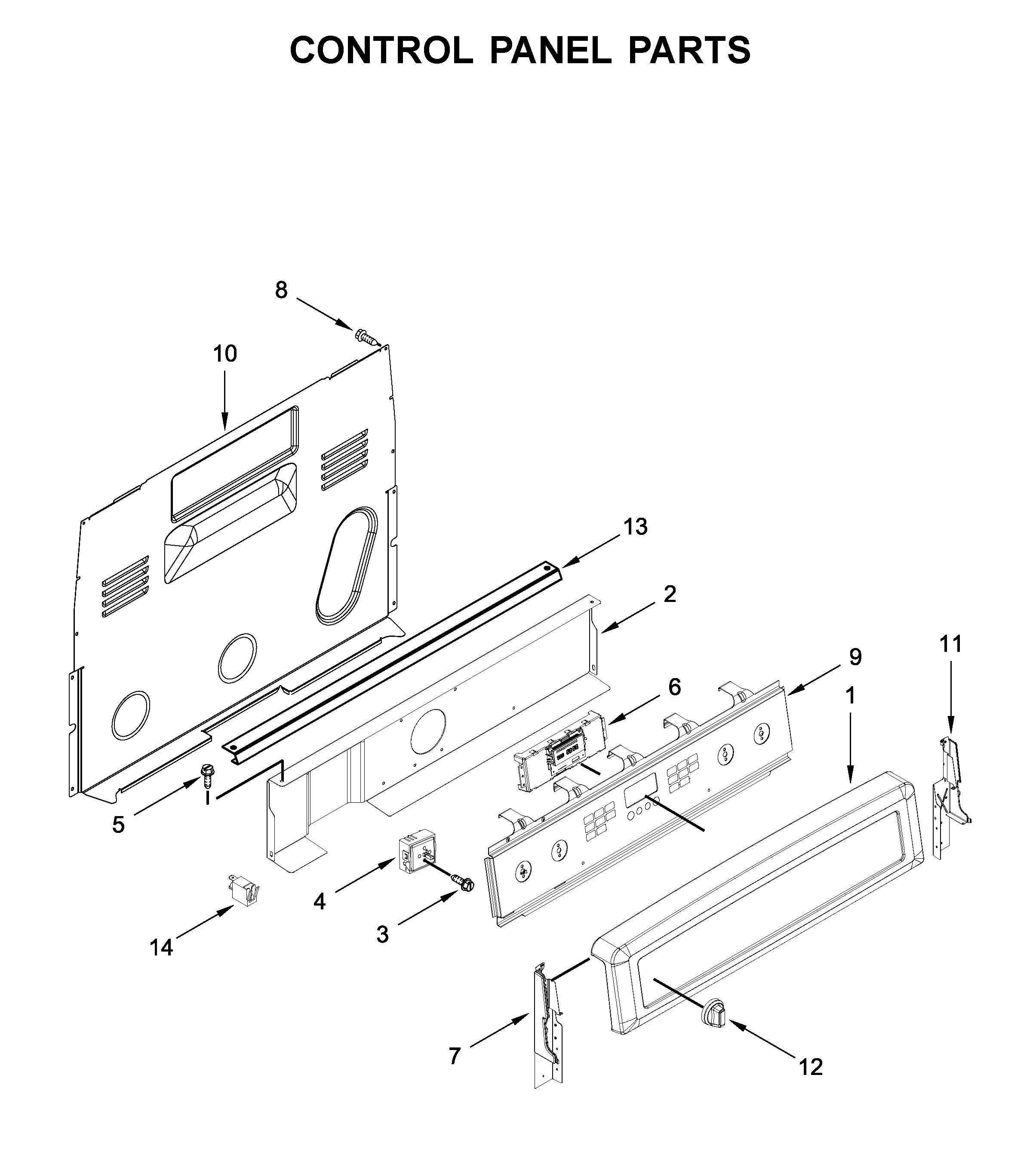 Maytag MER8800FB0 control panel parts diagram